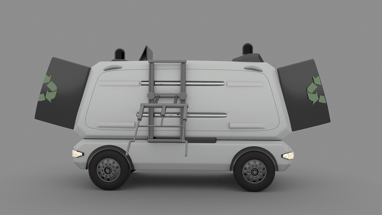intelligence，Garbage truck，smart city，ai，high efficiency，future，