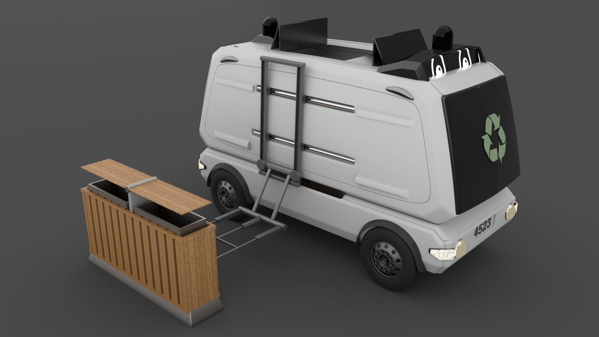 intelligence，Garbage truck，smart city，ai，high efficiency，future，