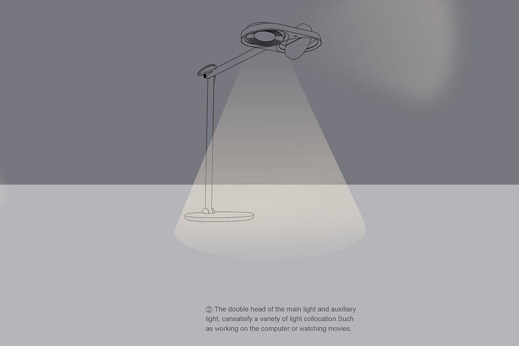 Desk lamp，lighting，Zheng Wenjie，Double-head smart lamp，
