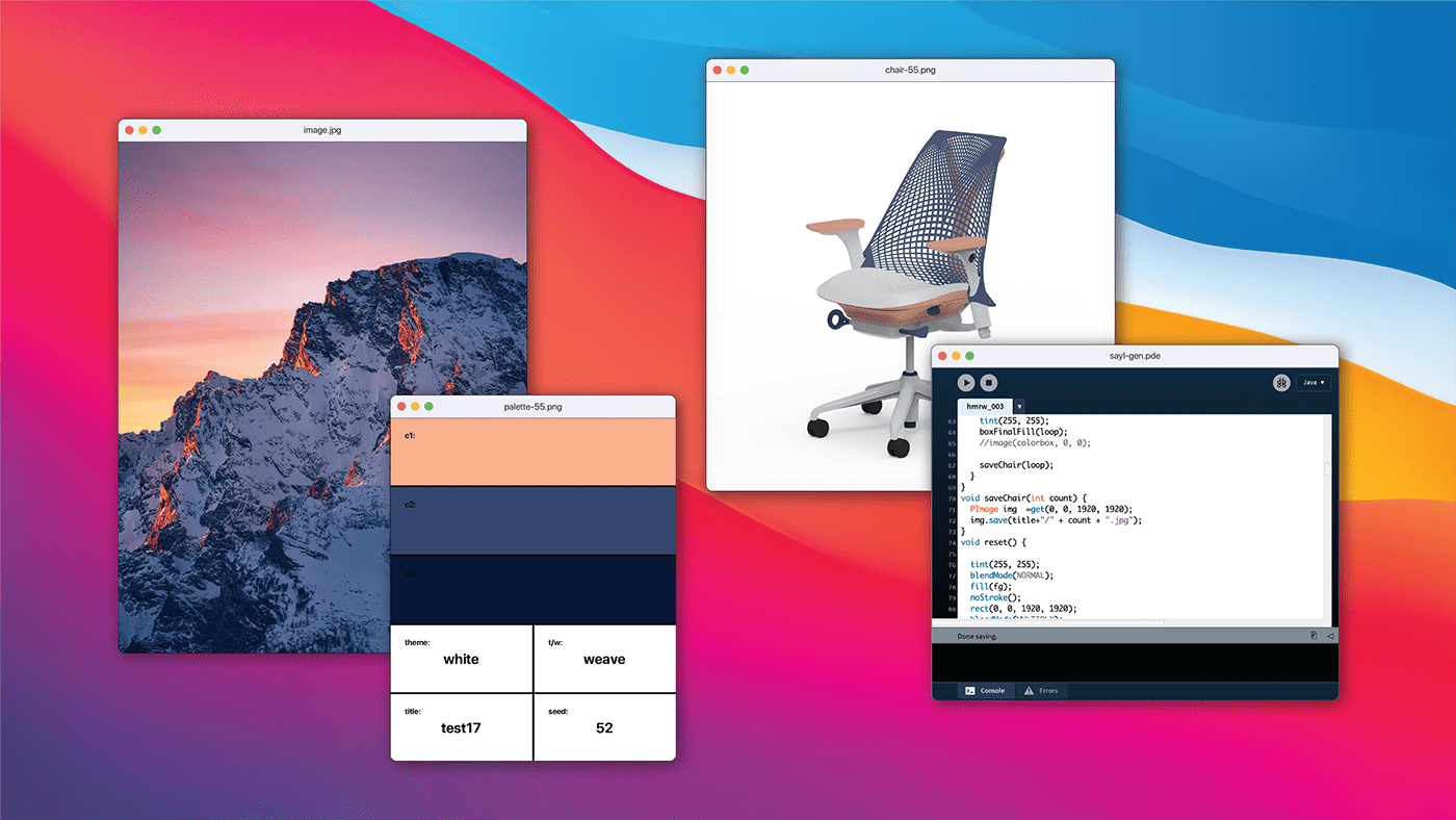 application program，ai，chair，CMF design，design tool ，product design，chair，Sayl chair，