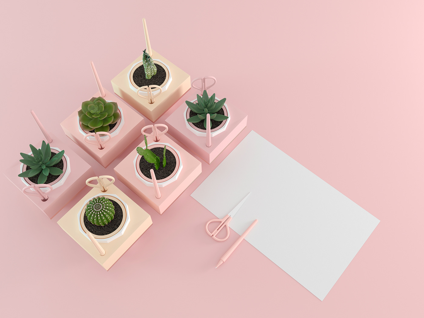 Flowerpot，desk，pen container，