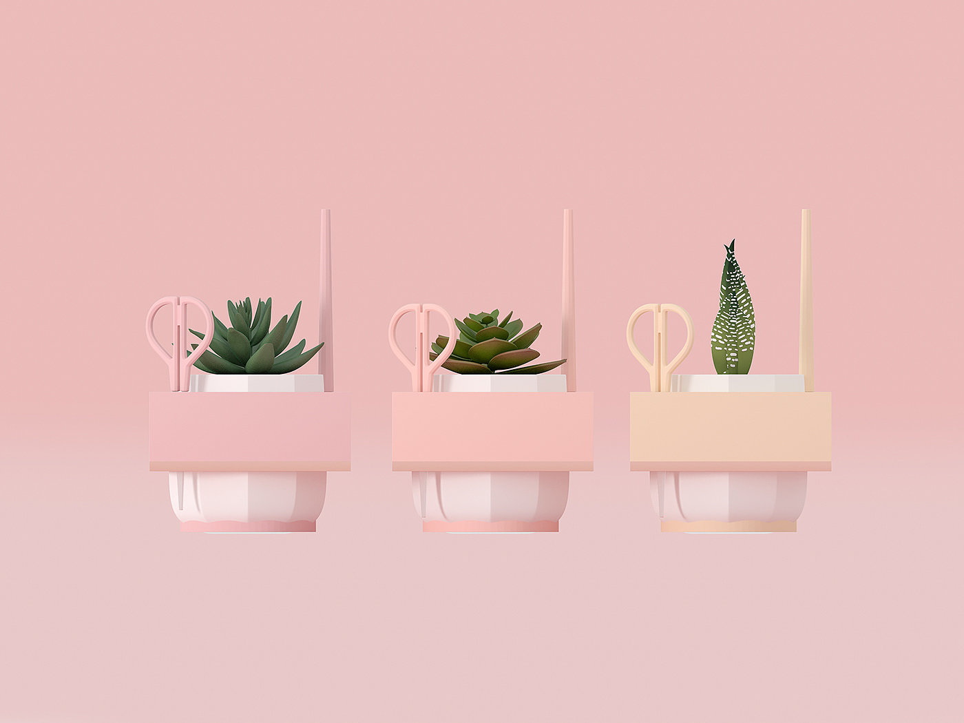 Flowerpot，desk，pen container，