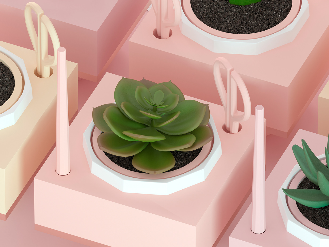 Flowerpot，desk，pen container，