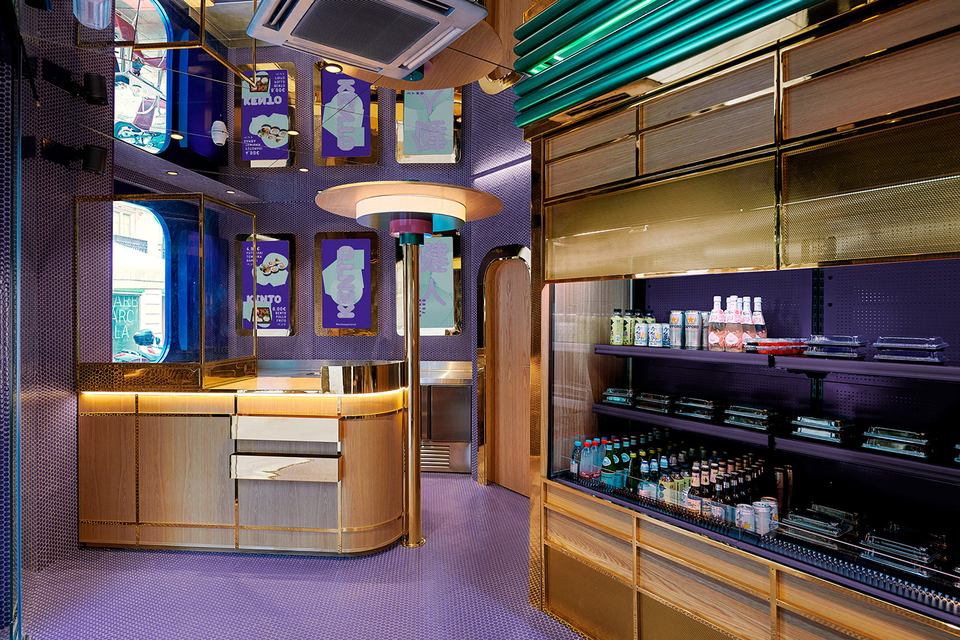 Interior decoration，Interior design，sushi bar，