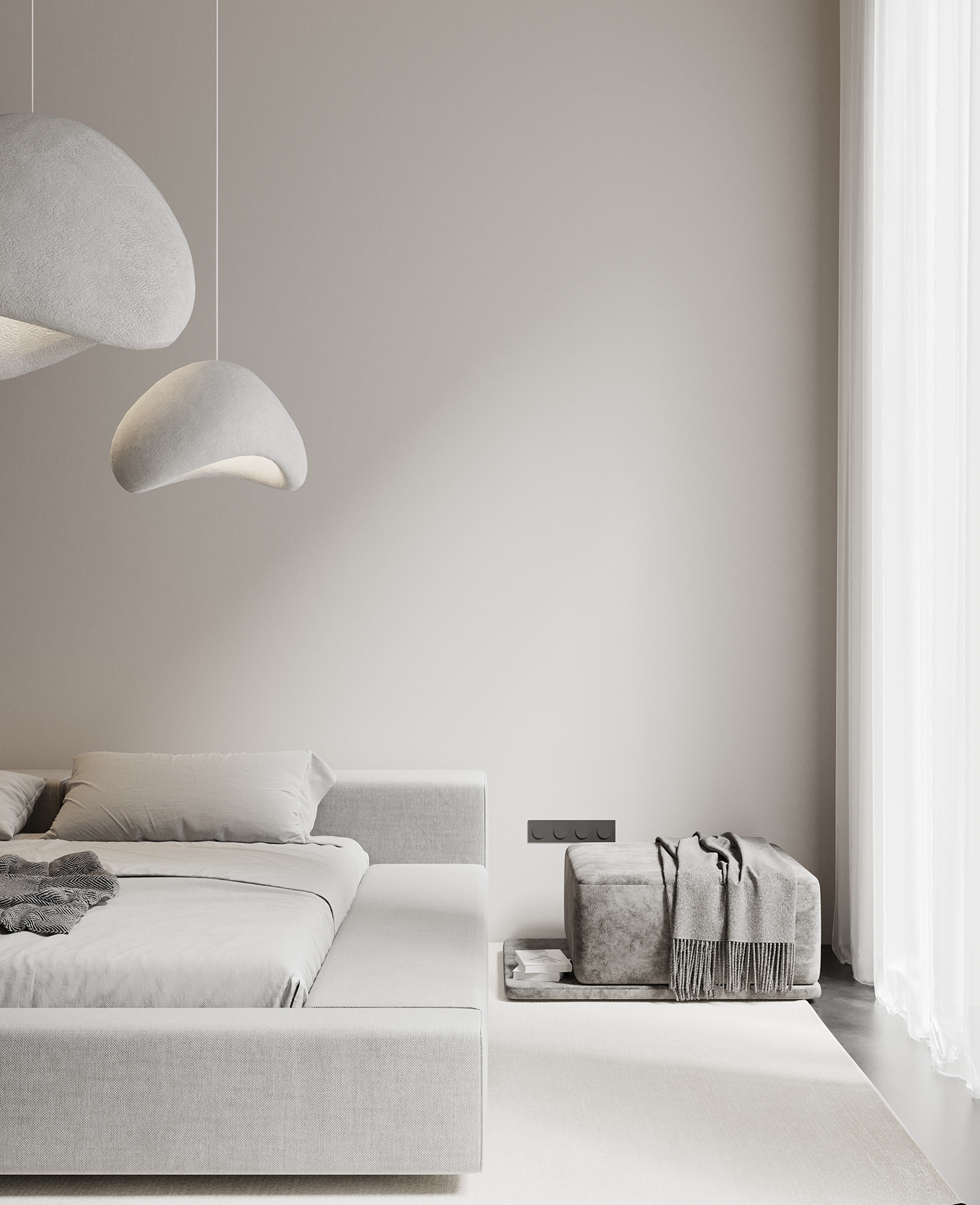 bedroom，Bed，lighting，