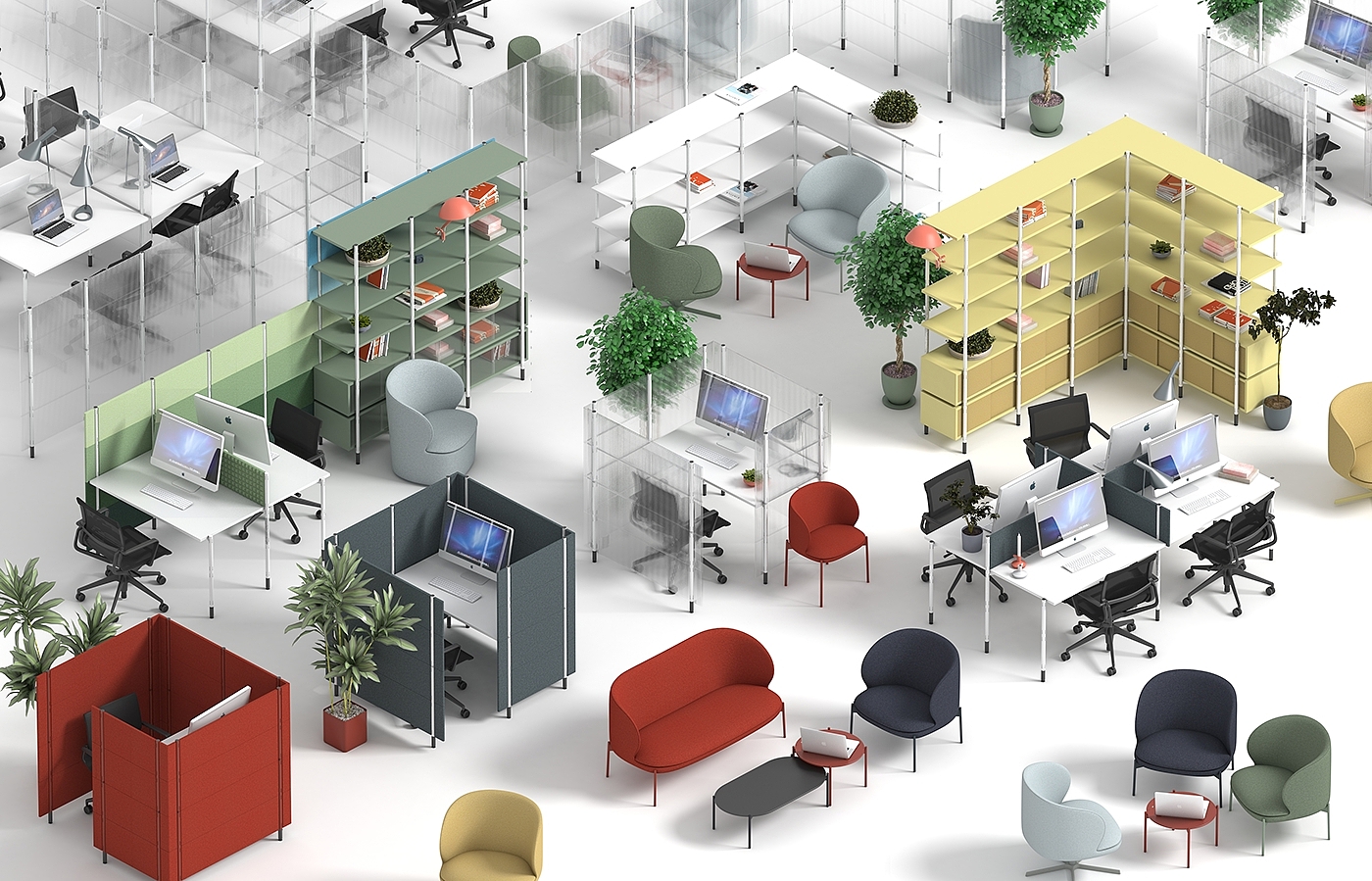 Office furniture ，FLEXOFFICE，product design，industrial design，