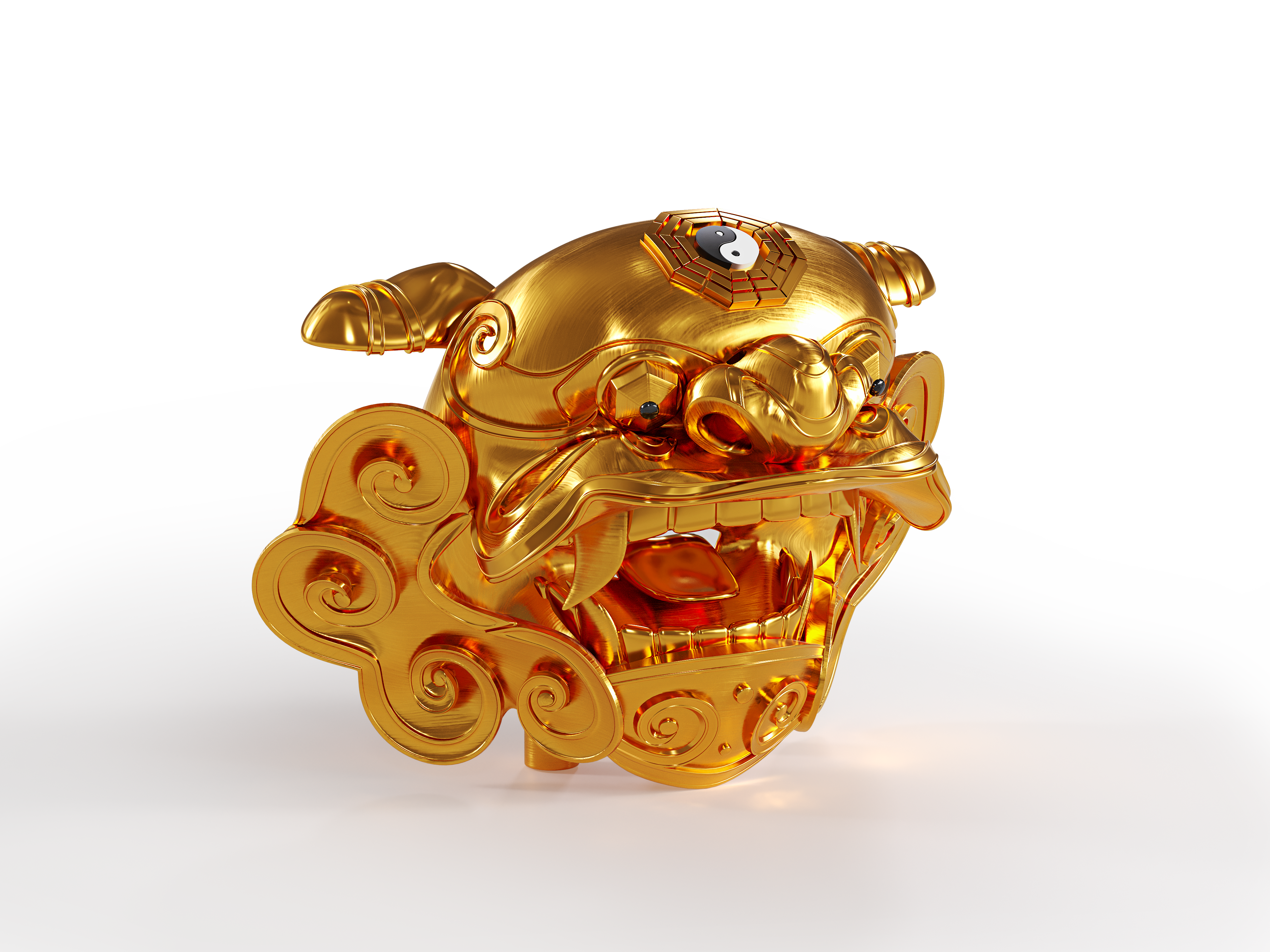 Cultural creation, lion dance culture, sculpture，