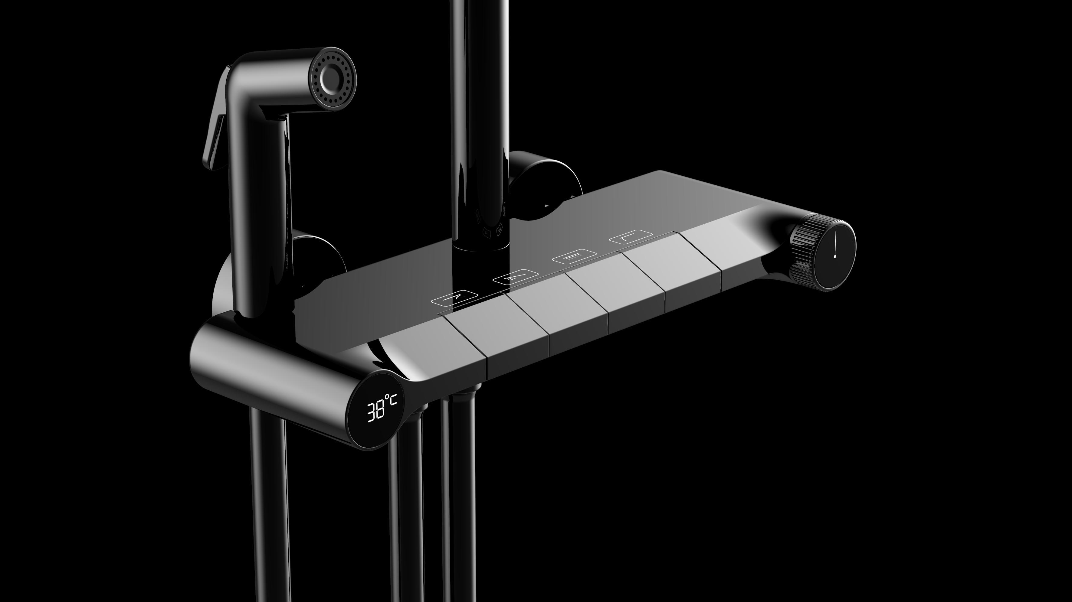 Piano key shower/four-function shower/digital display shower，water tap，Basin mixer ，Simple modeling，Creative modeling，Big shower，Sanitary products ，Hardware bathroom，