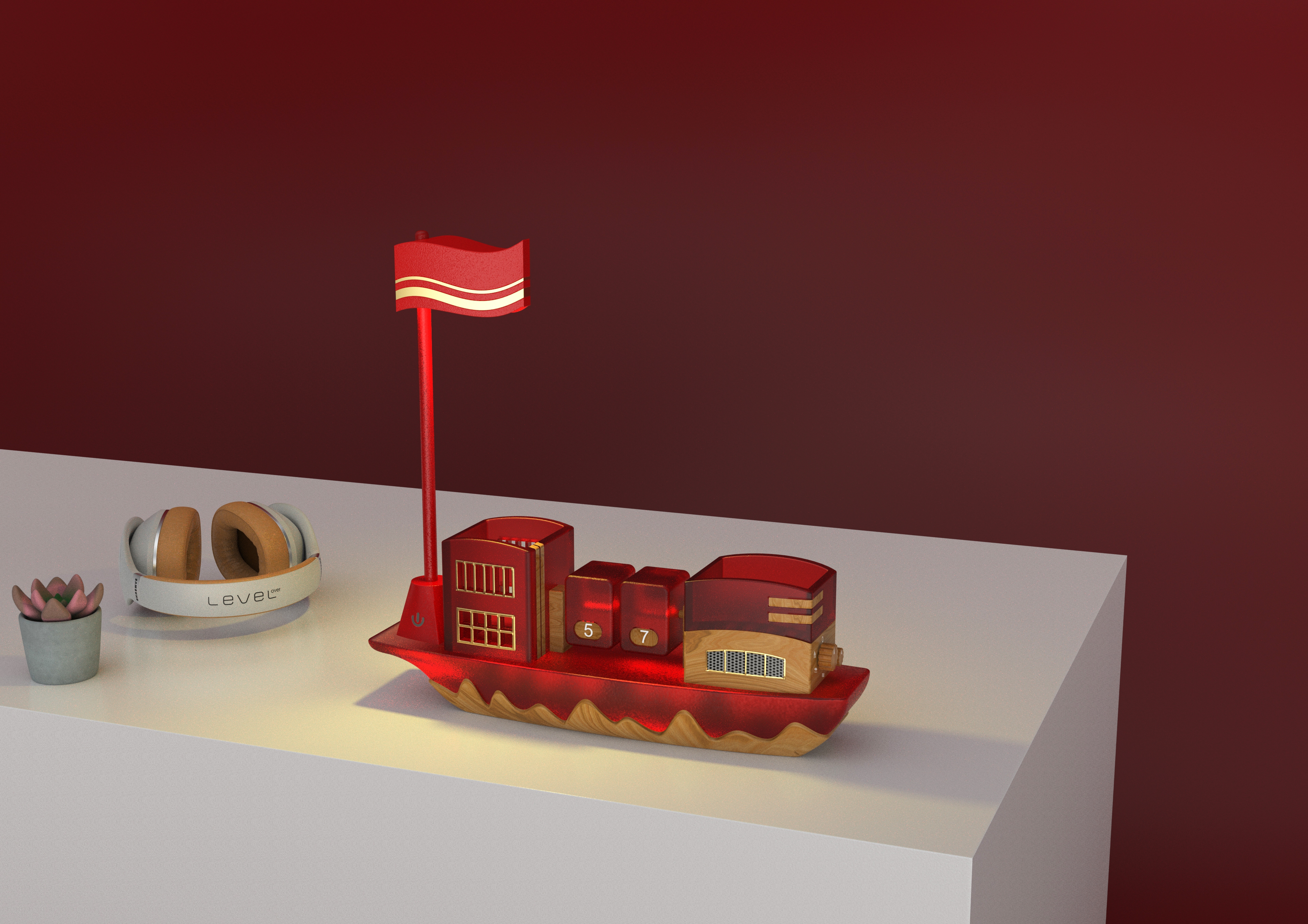 Red Culture，household electrical appliances，desktop，Receive，Desk lamp，Scene speaker，