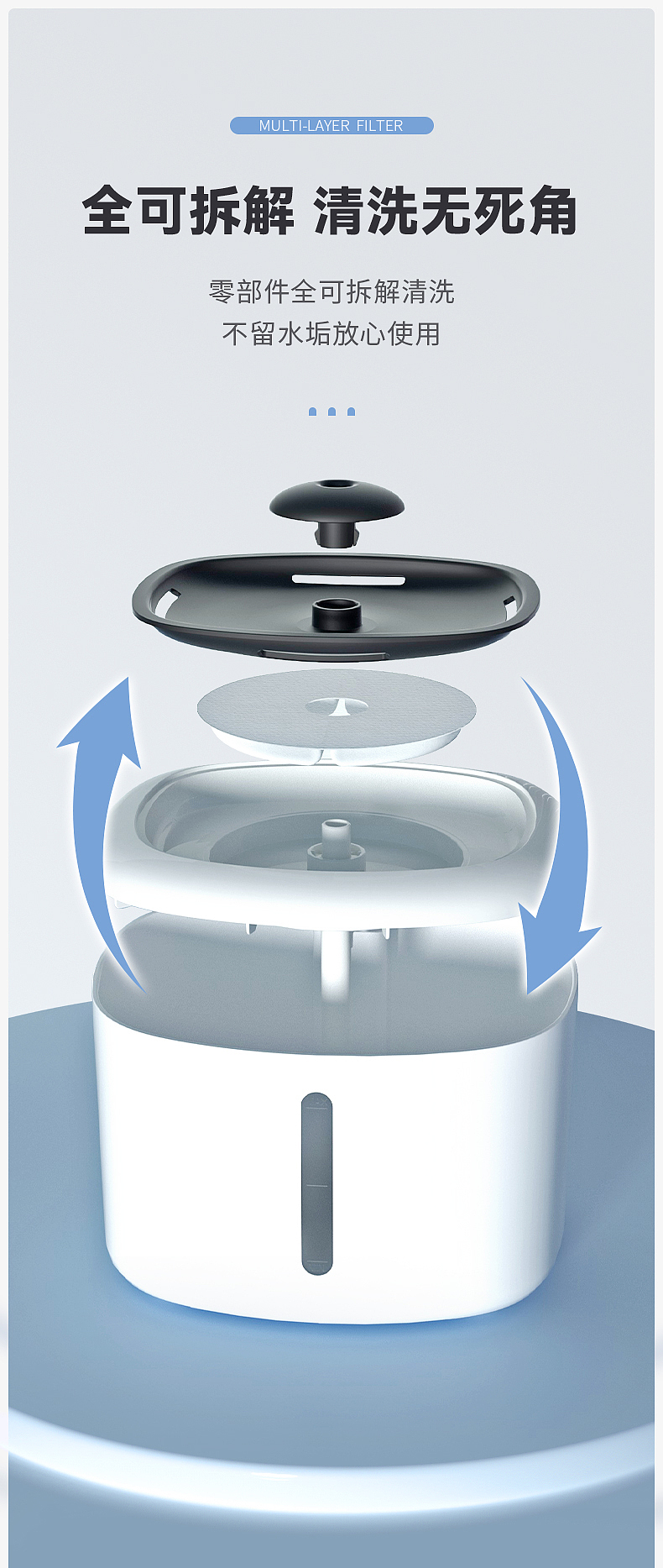 Pet Drinking Water Device Automatic Circulation Water Filtration，