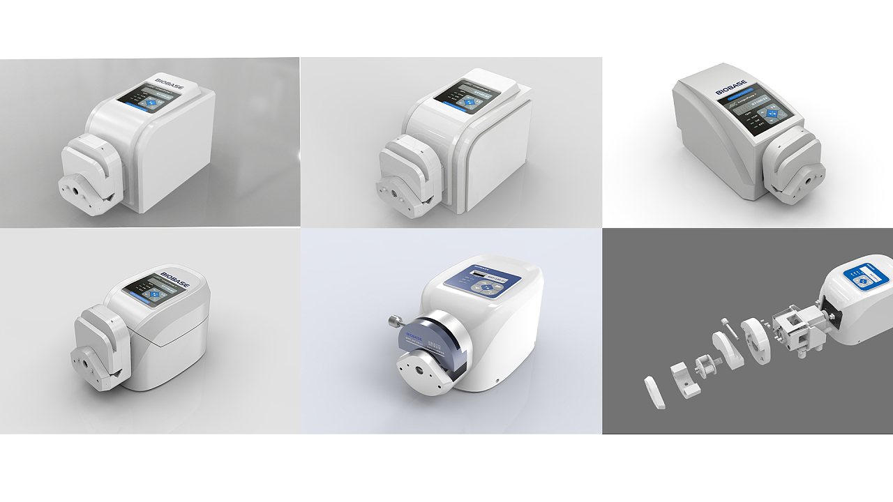 product design，Appearance design，modeling，Render，Peristaltic pump，Rhinoceros modeling，Laboratory instruments，keyshot，