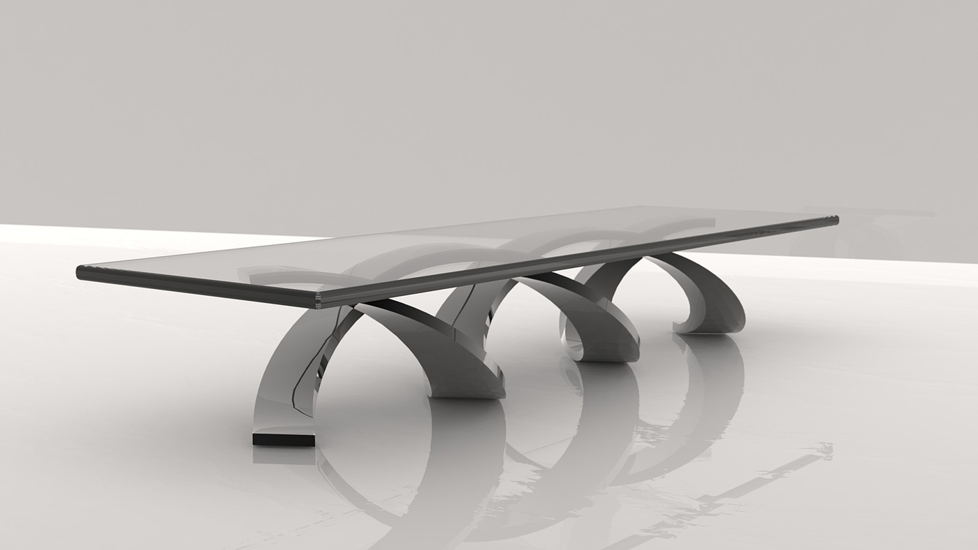 future，Simplicity，thick and heavy，atmosphere，stainless steel，table，Conference table，furniture，