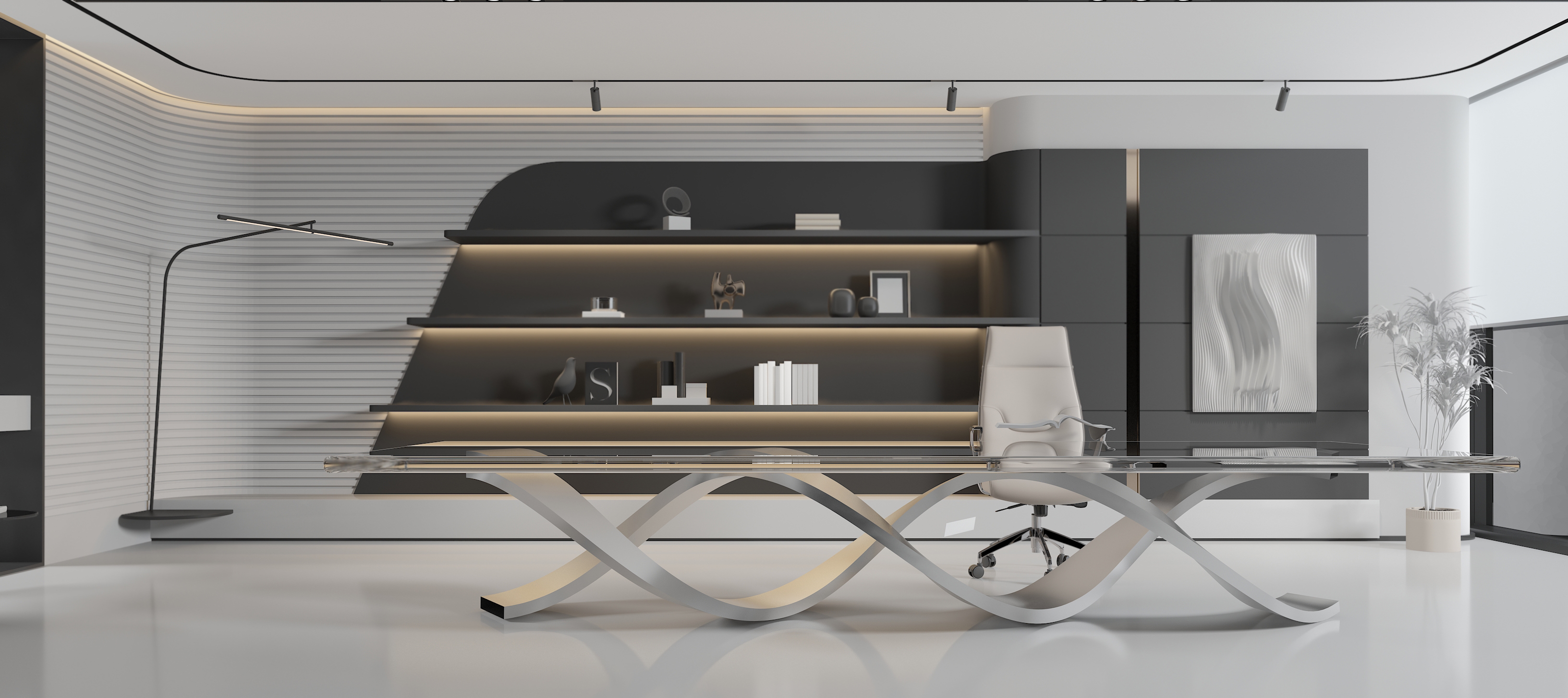 future，Simplicity，thick and heavy，atmosphere，stainless steel，table，Conference table，furniture，