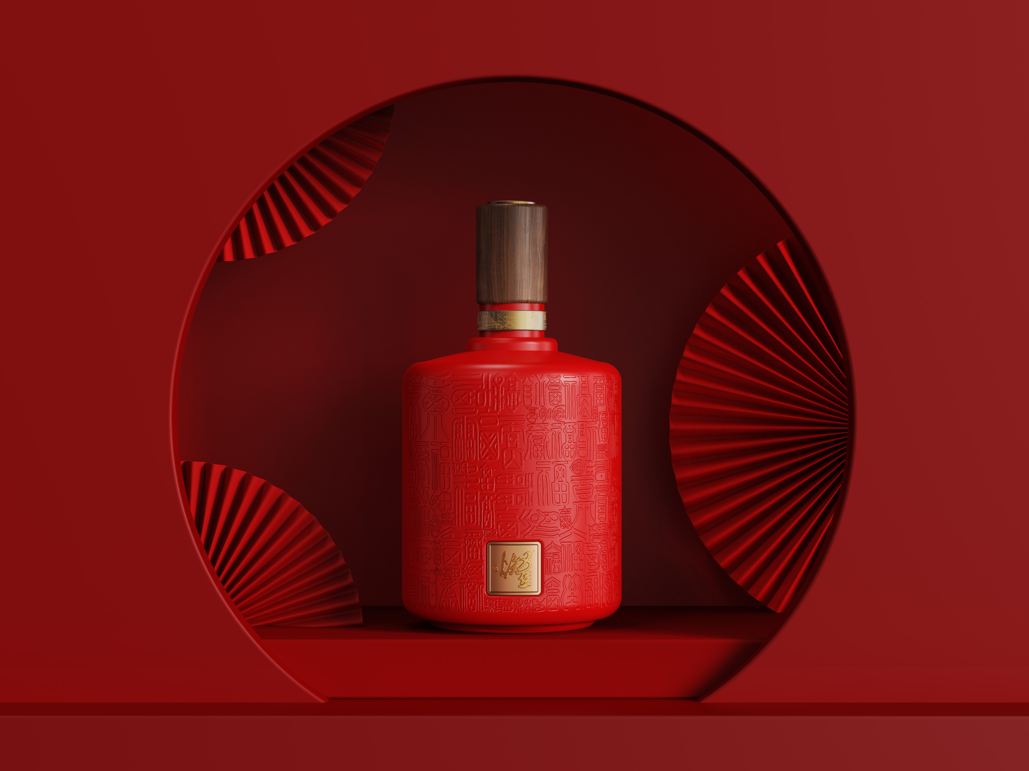 The wine bottle，Render，ks，packing box，