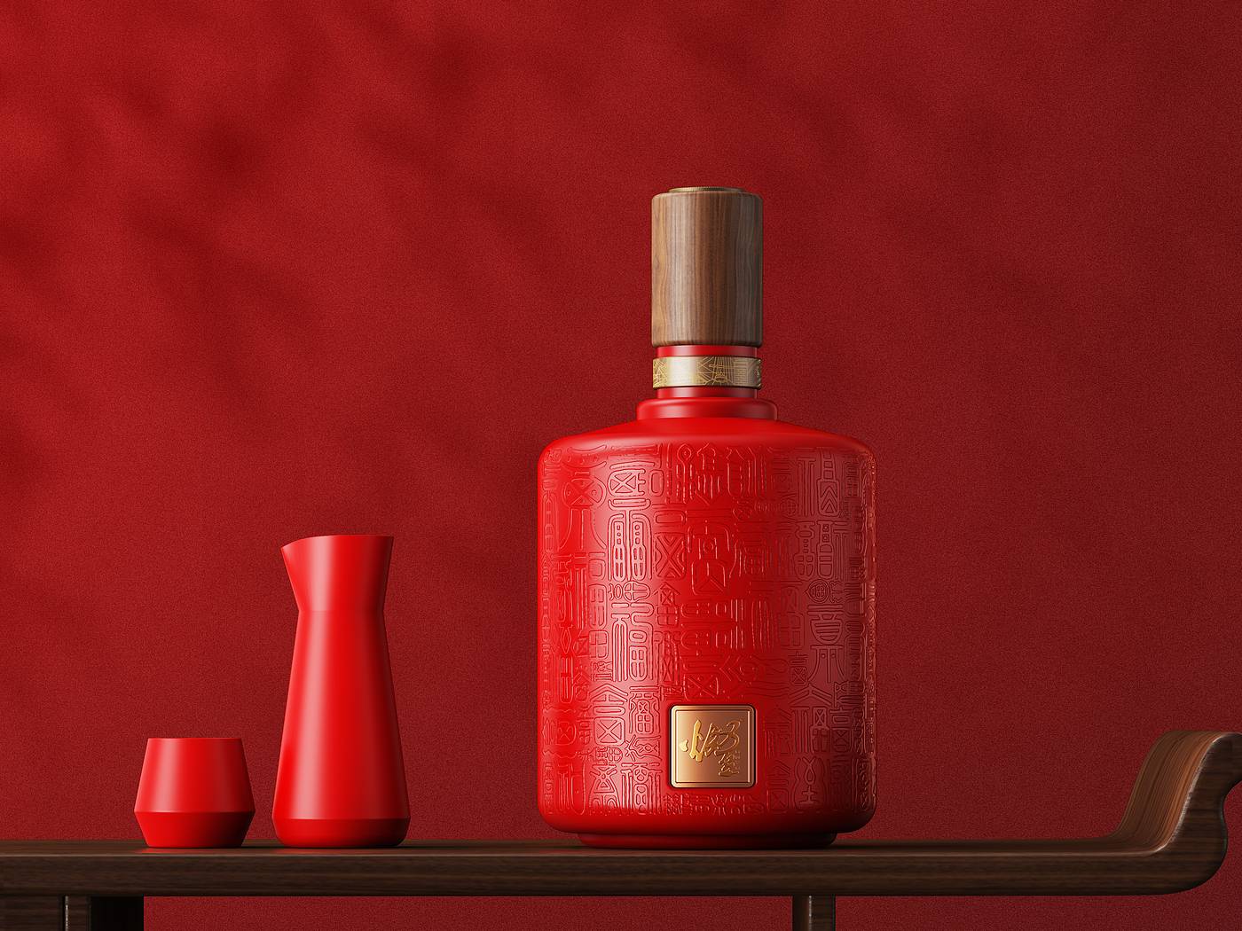 The wine bottle，Render，ks，packing box，