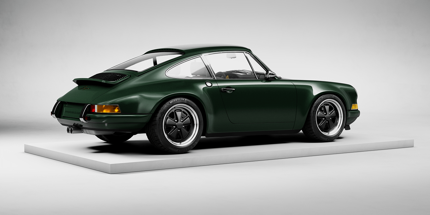 Porsche，cgi，automobile，industrial design，3d，Retro，