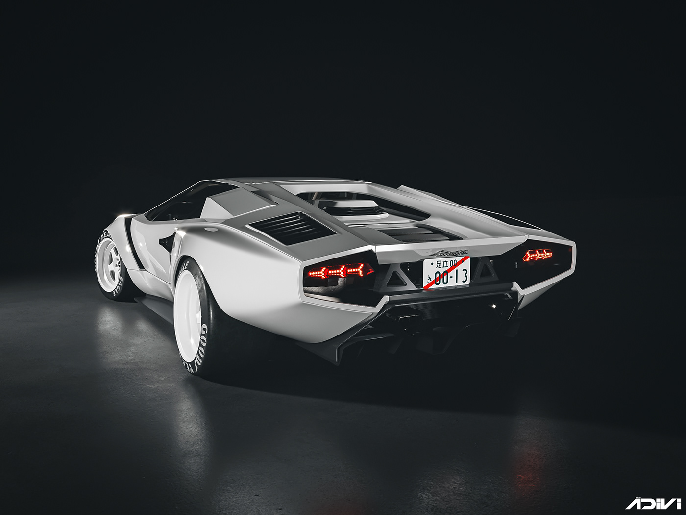 Lamborghini，automobile，industrial design，Countach，3d，Sports car，