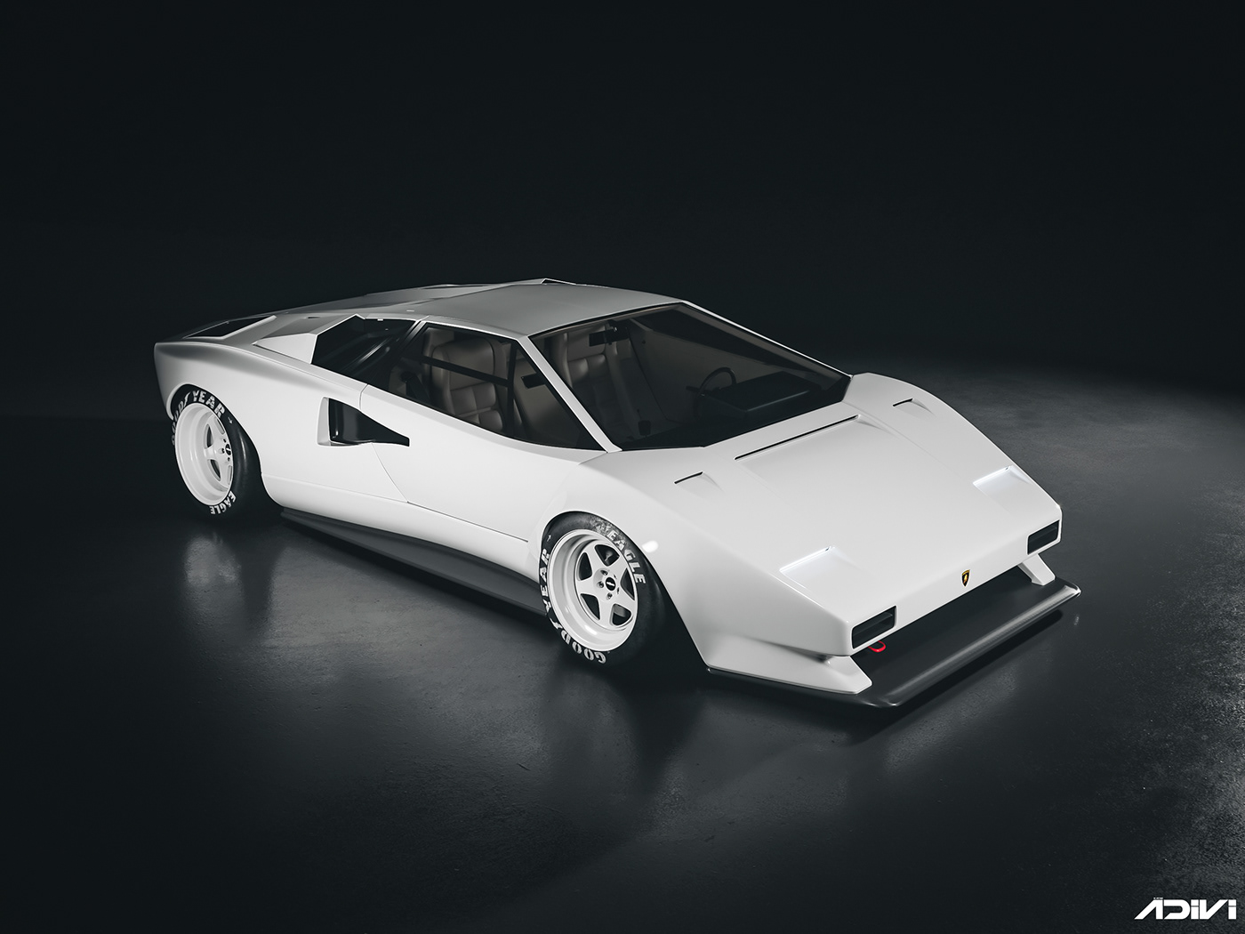 Lamborghini，automobile，industrial design，Countach，3d，Sports car，