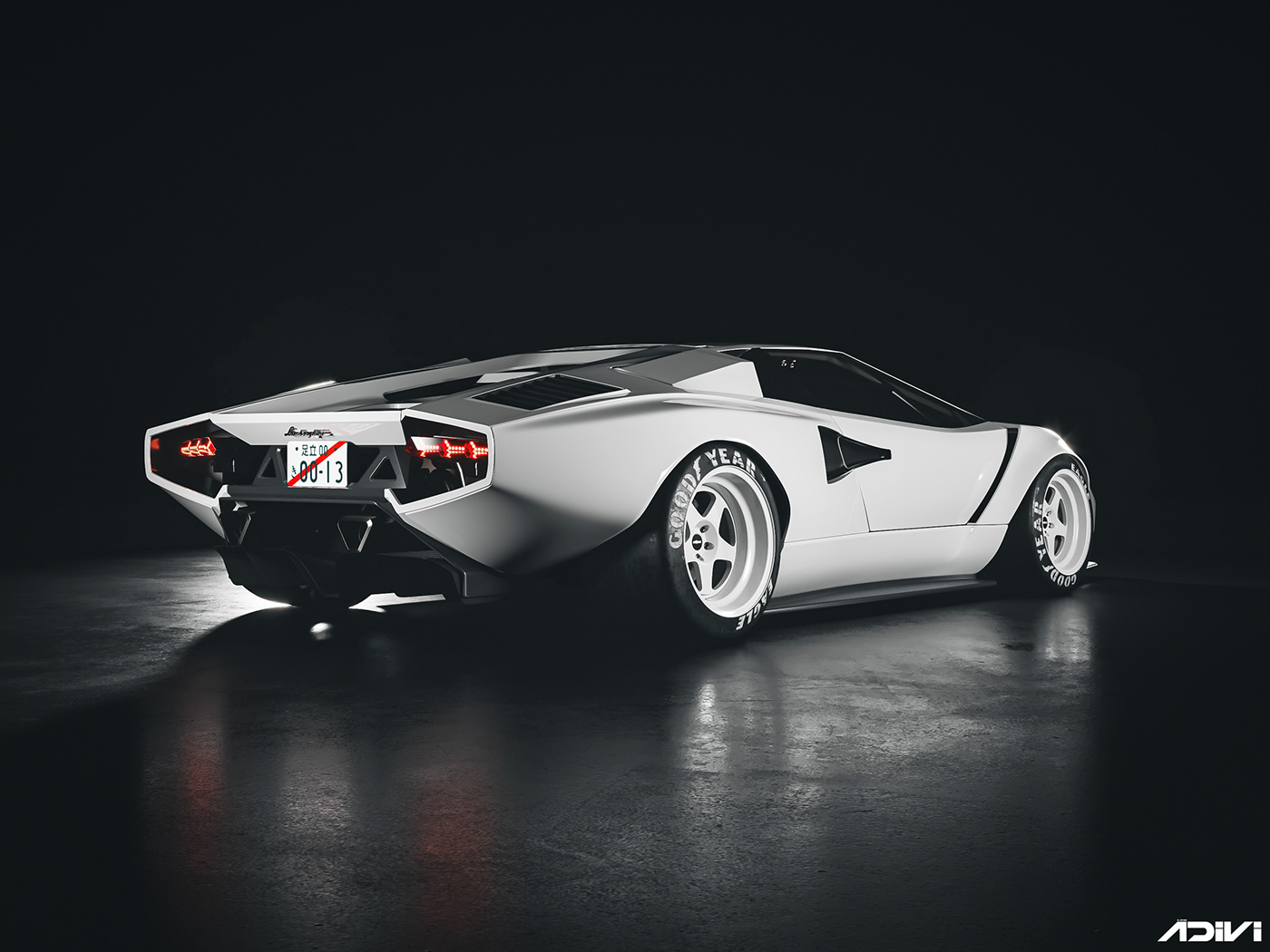 Lamborghini，automobile，industrial design，Countach，3d，Sports car，