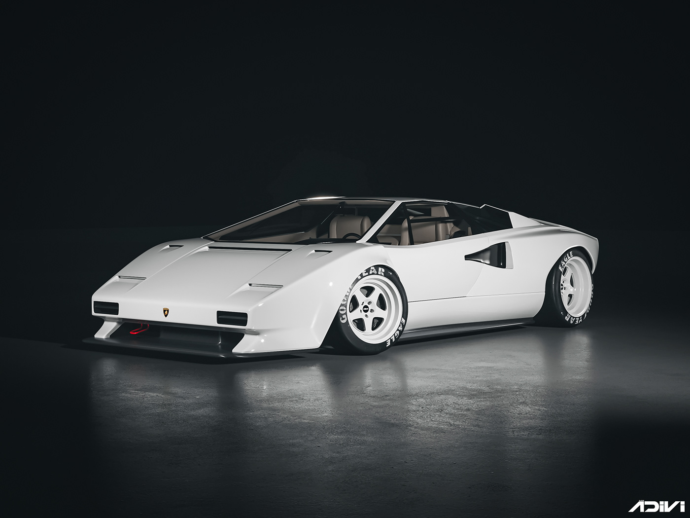 Lamborghini，automobile，industrial design，Countach，3d，Sports car，