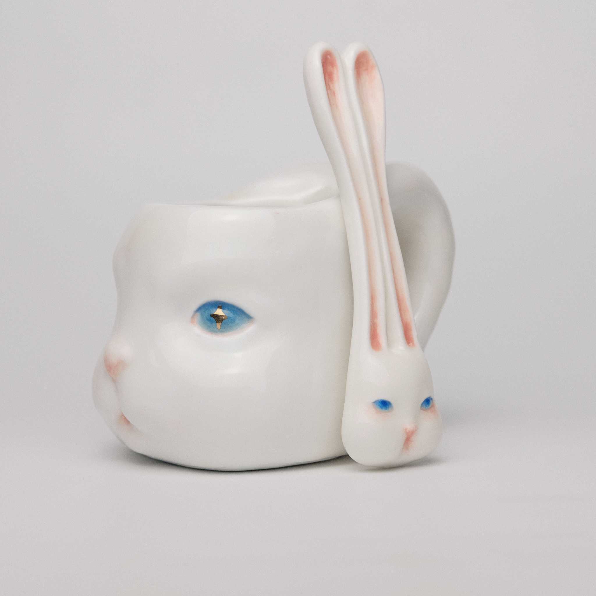 glass，lovely，rabbit，Spoon，