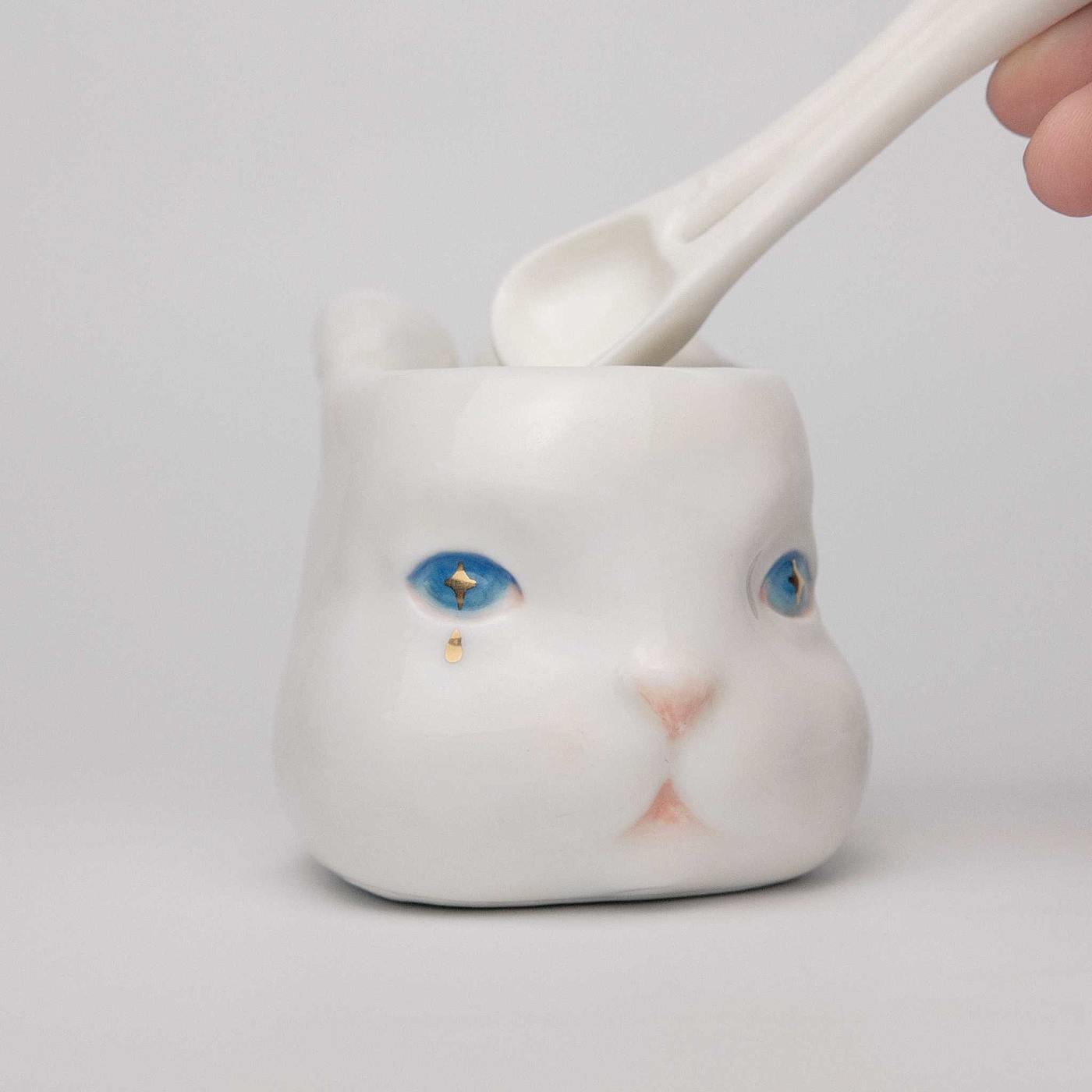 glass，lovely，rabbit，Spoon，