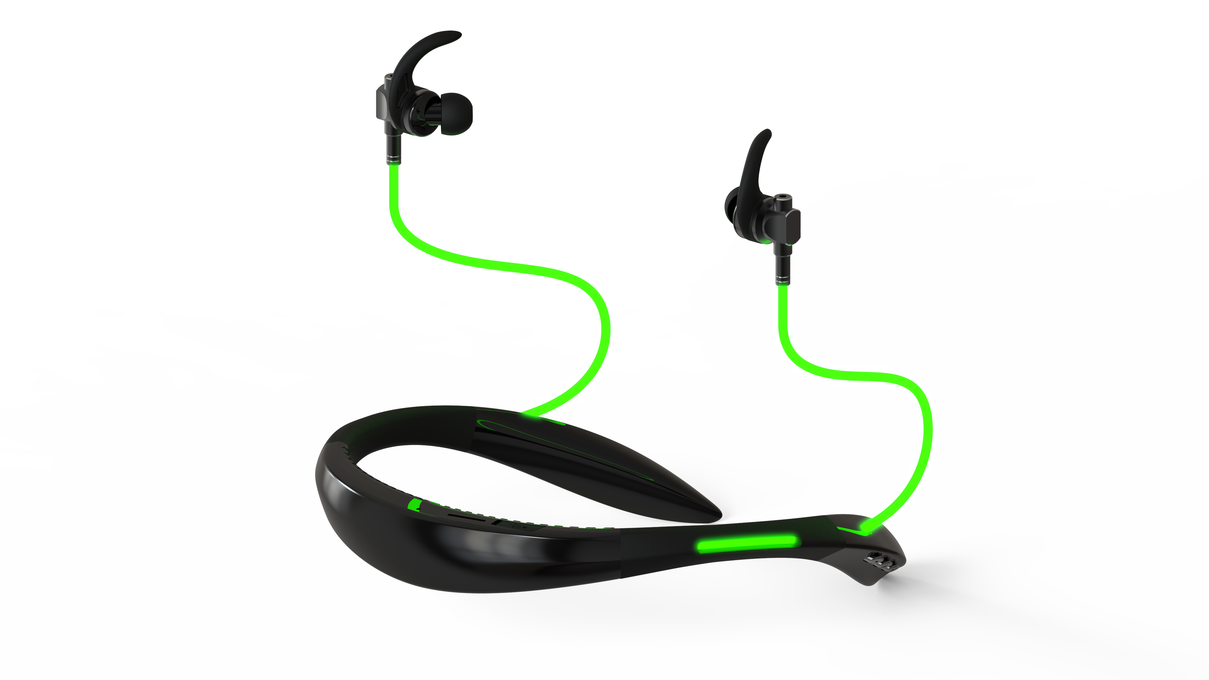Hanging neck Bluetooth, sports Bluetooth, luminous earphone, wire luminous，