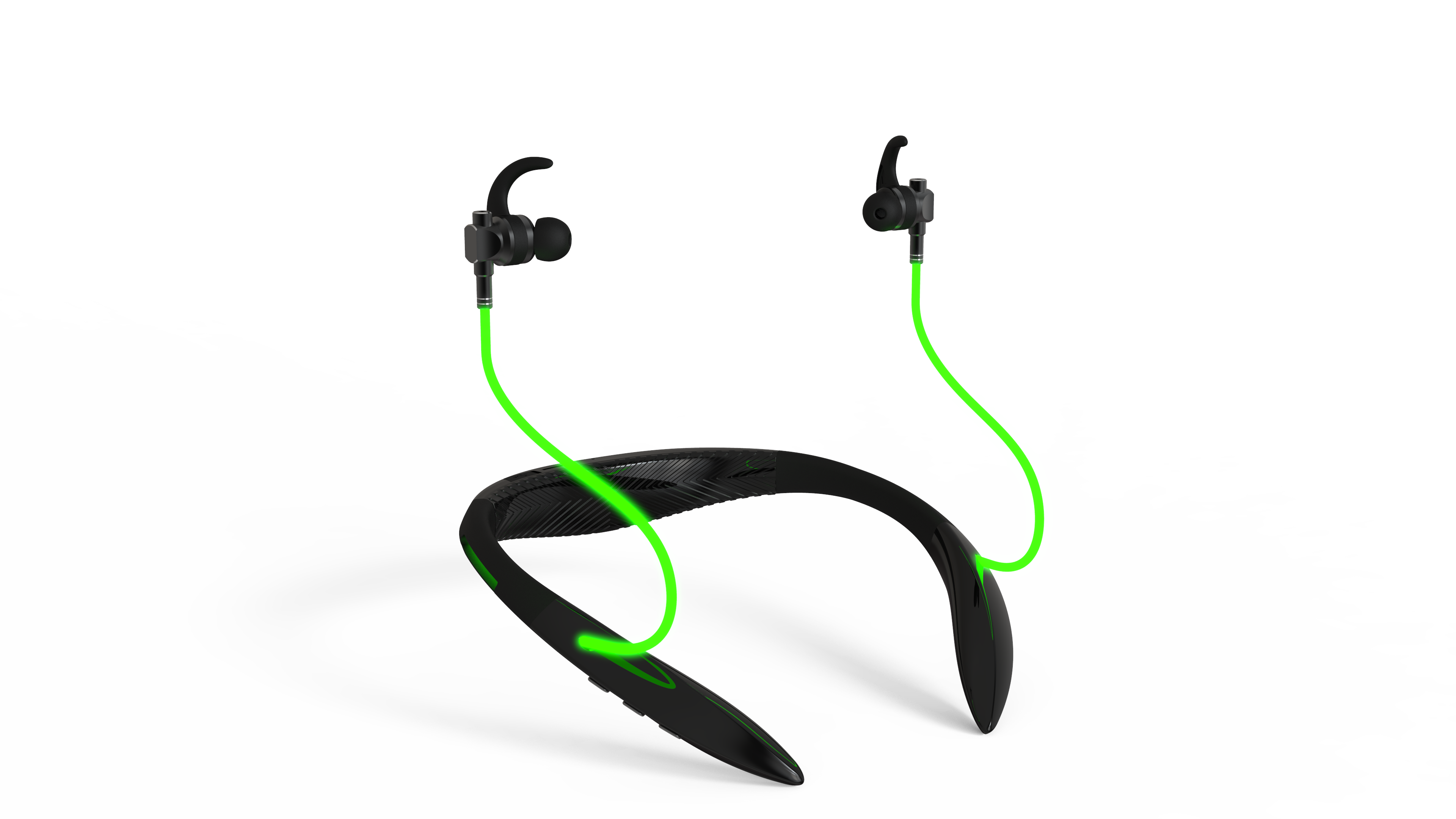 Hanging neck Bluetooth, sports Bluetooth, luminous earphone, wire luminous，
