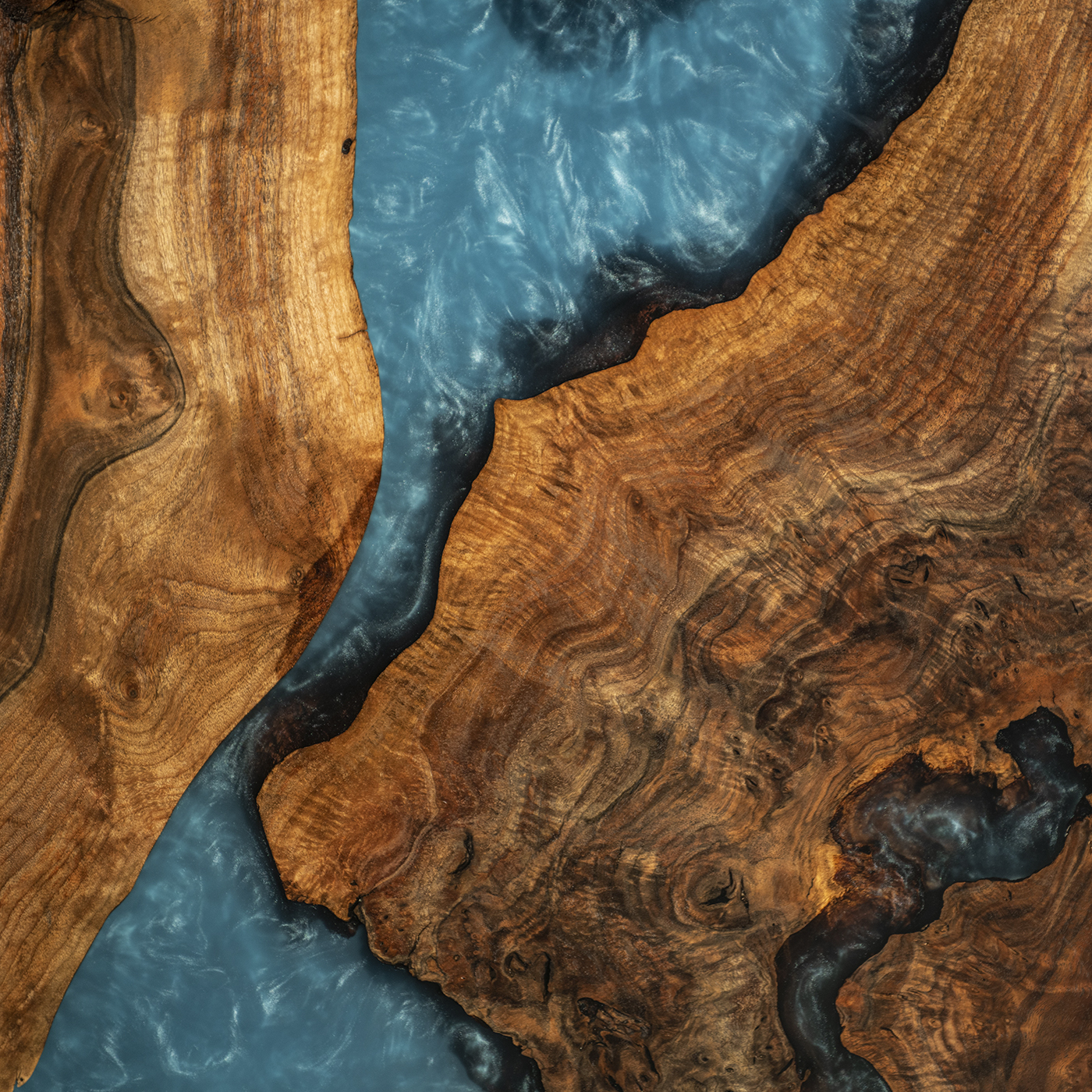 Resin art，Walnut table，River table，