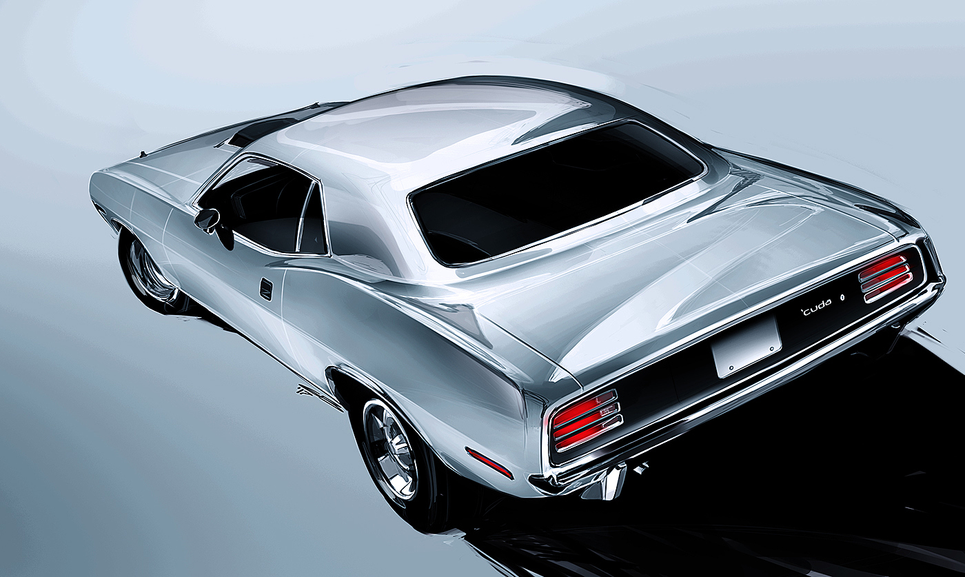 Hand drawn，automobile，Illustration，Classic models，