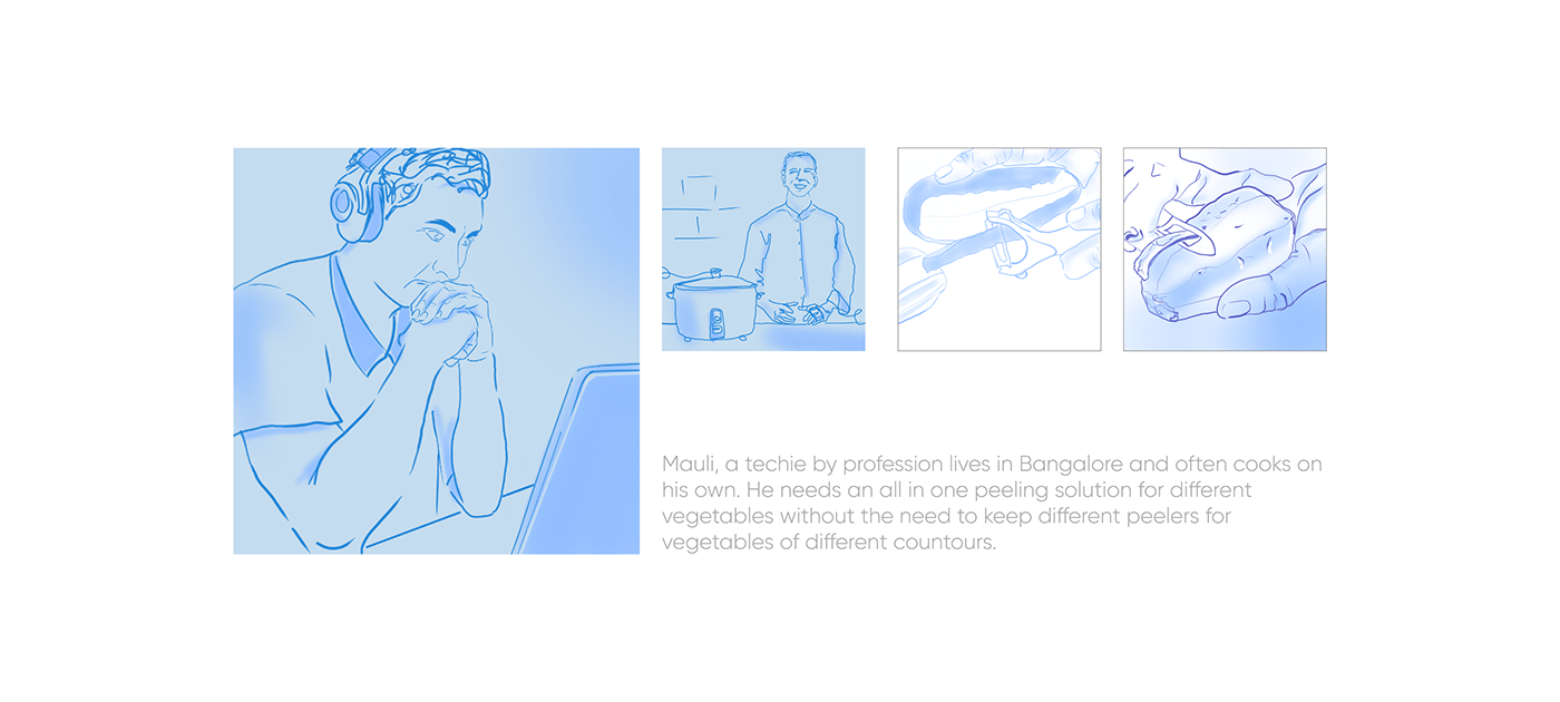 Peeling Tool，Kitchen tools，ollie，Interaction design，