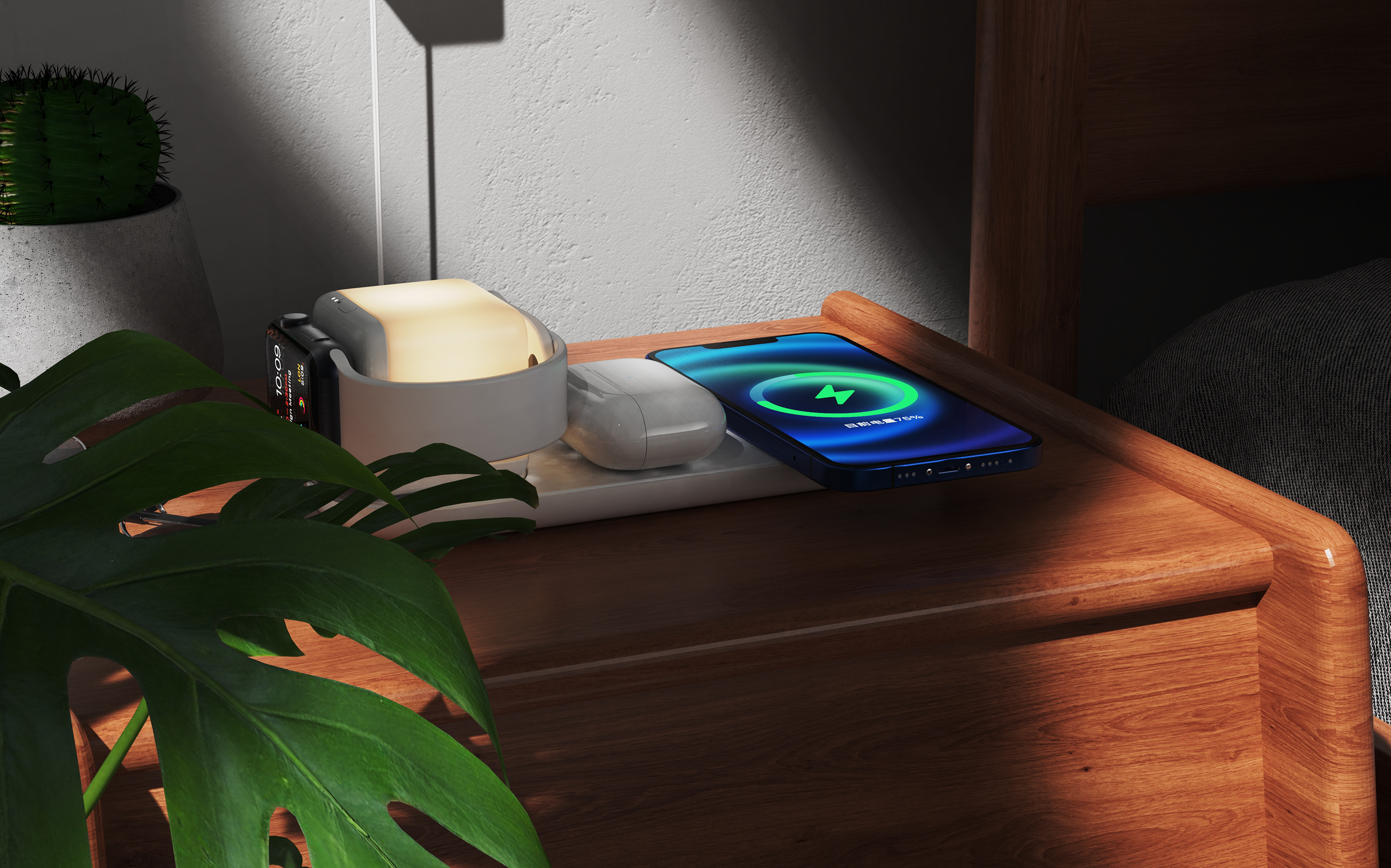 Wireless charging，modularization，customized，magnetic suspension，Cosmetic mirror，Night light，