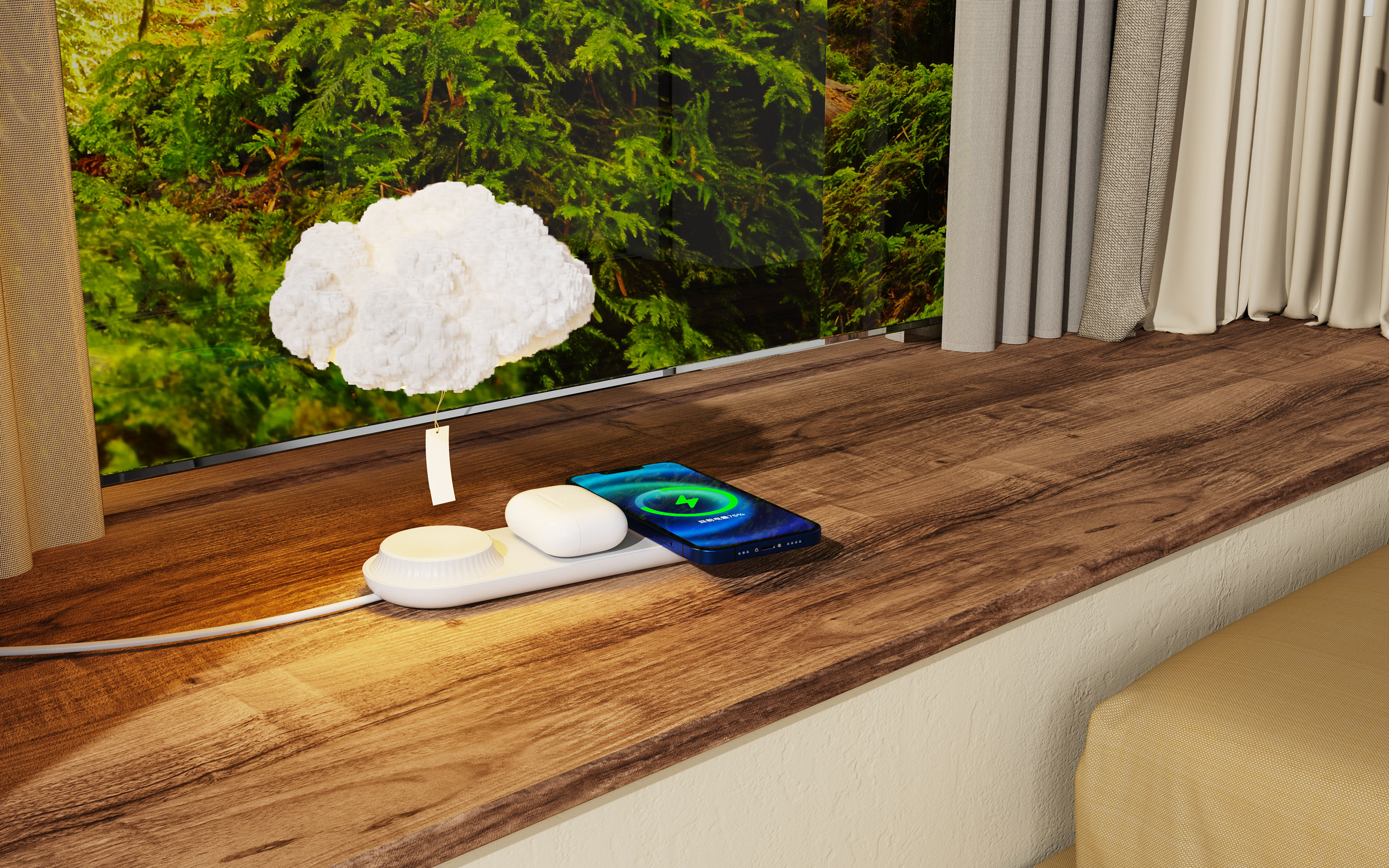 Wireless charging，modularization，customized，magnetic suspension，Cosmetic mirror，Night light，