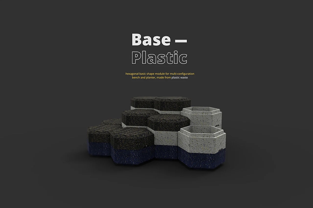 environment protection，Plastic waste，stool，Flowerpot，