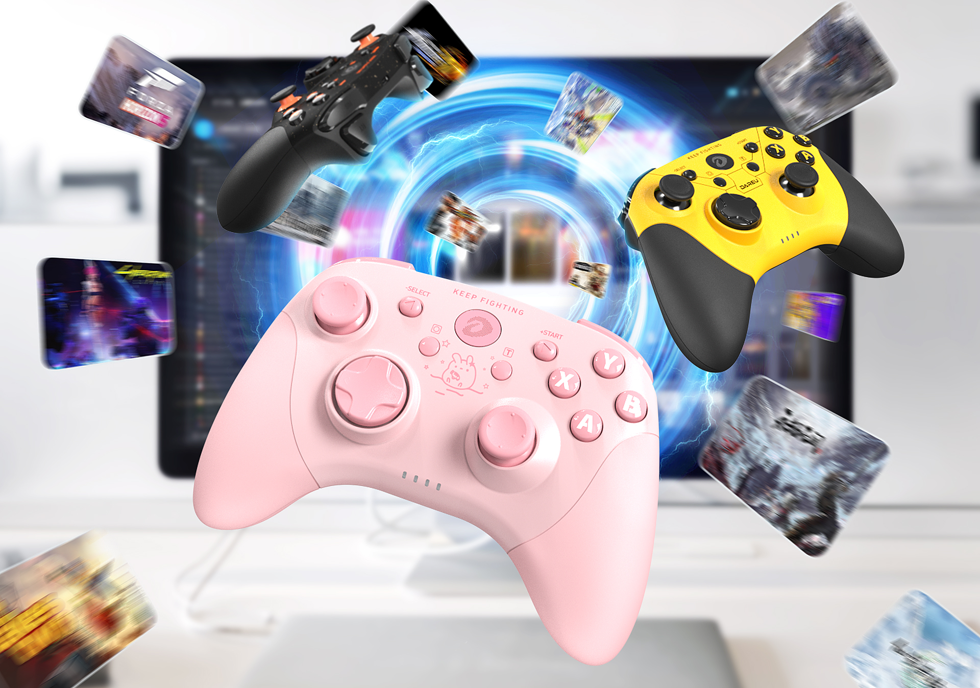 Daryou，wireless handle，Bluetooth，Pink，xbox，switch，