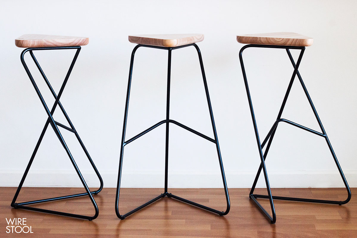 concise，clean，woodiness，furniture design ，stool，Metal，line，