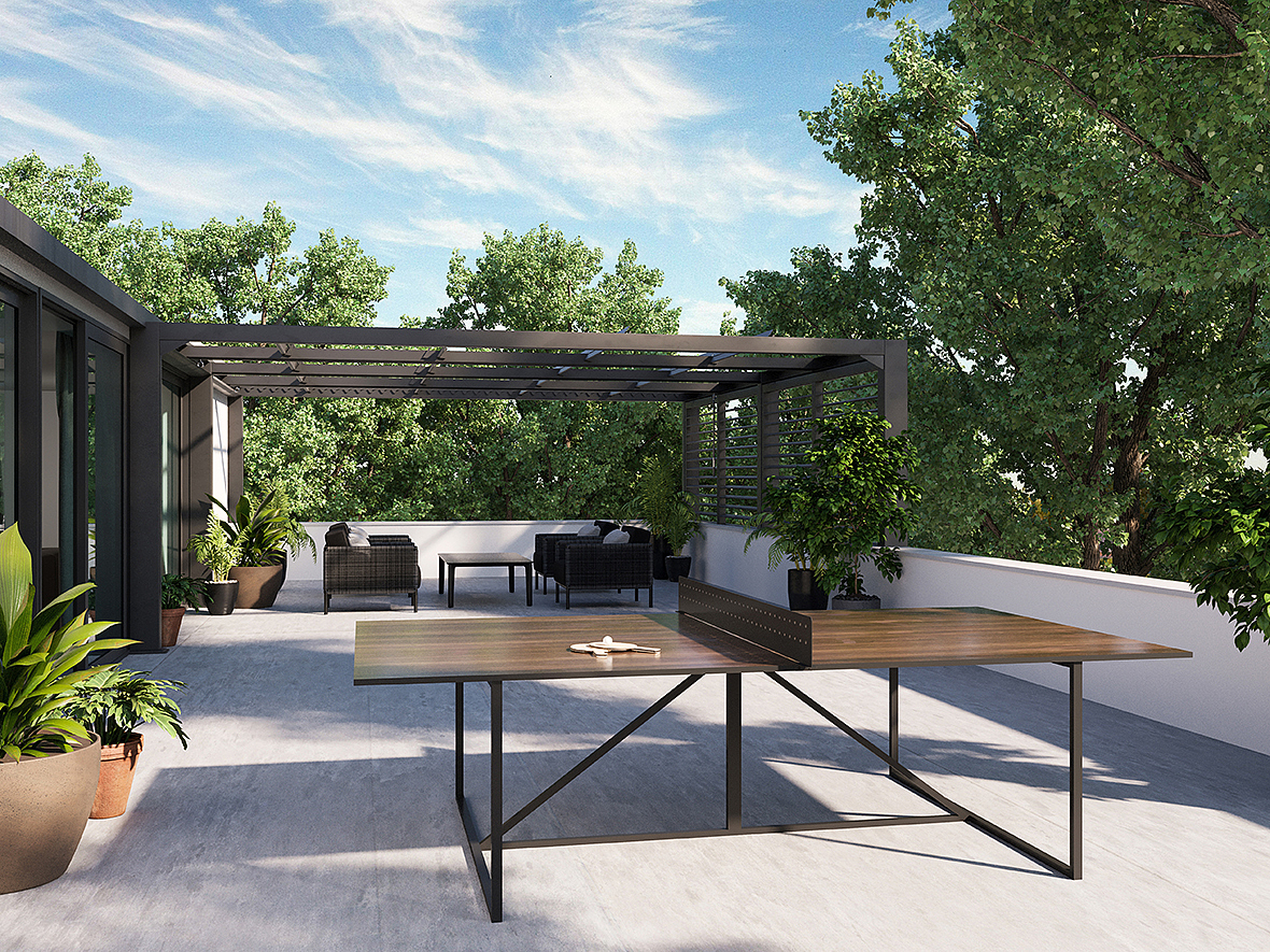 Modern，outdoor sport，Shuffleboard，Table tennis table，