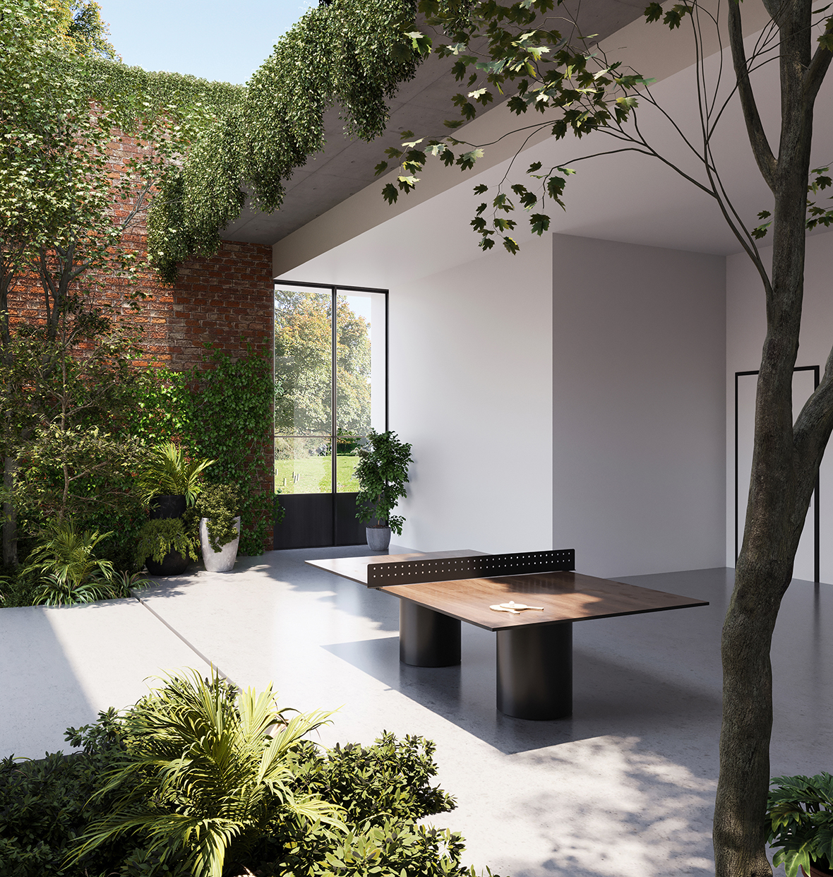 Modern，outdoor sport，Shuffleboard，Table tennis table，