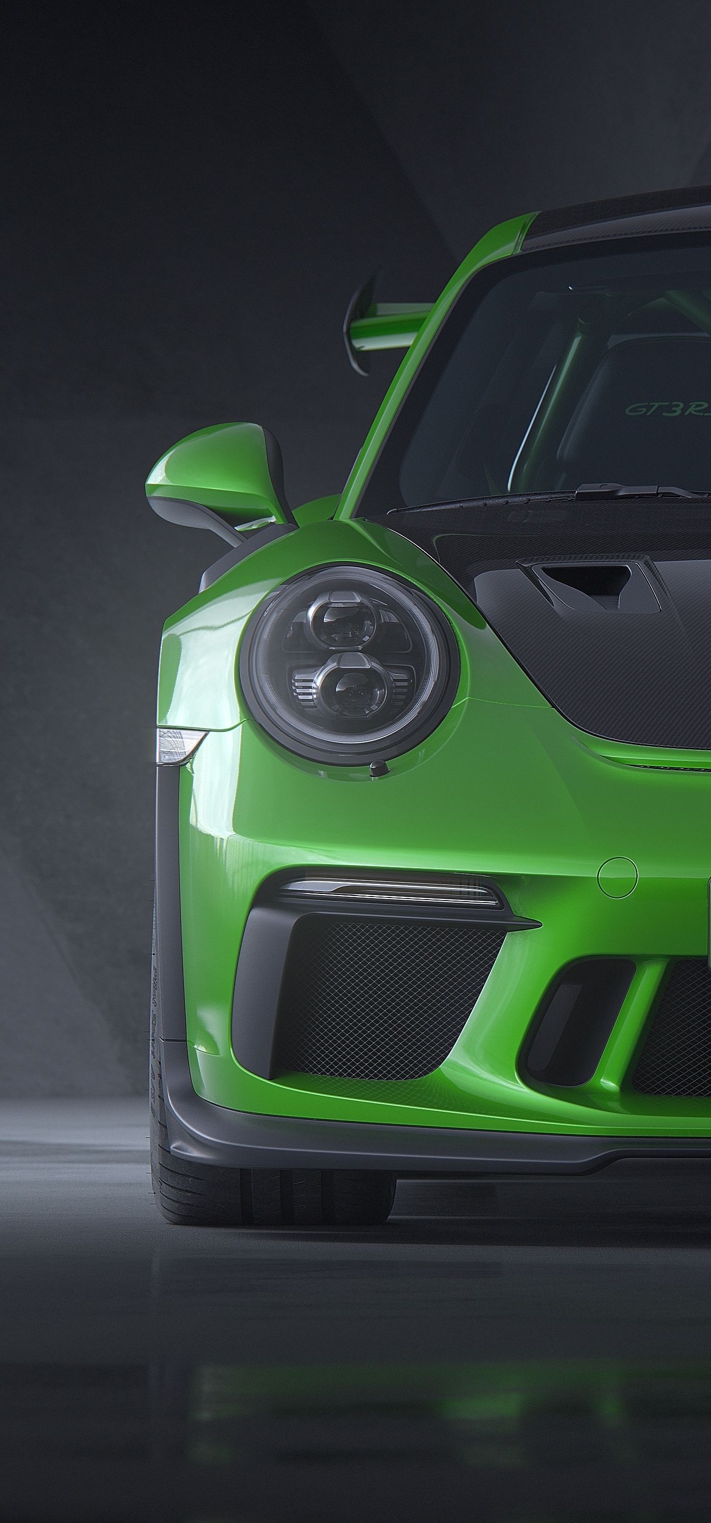 Automobile design，Render，Porsche GT3 RS，porsche，automative lighting，v-ray，