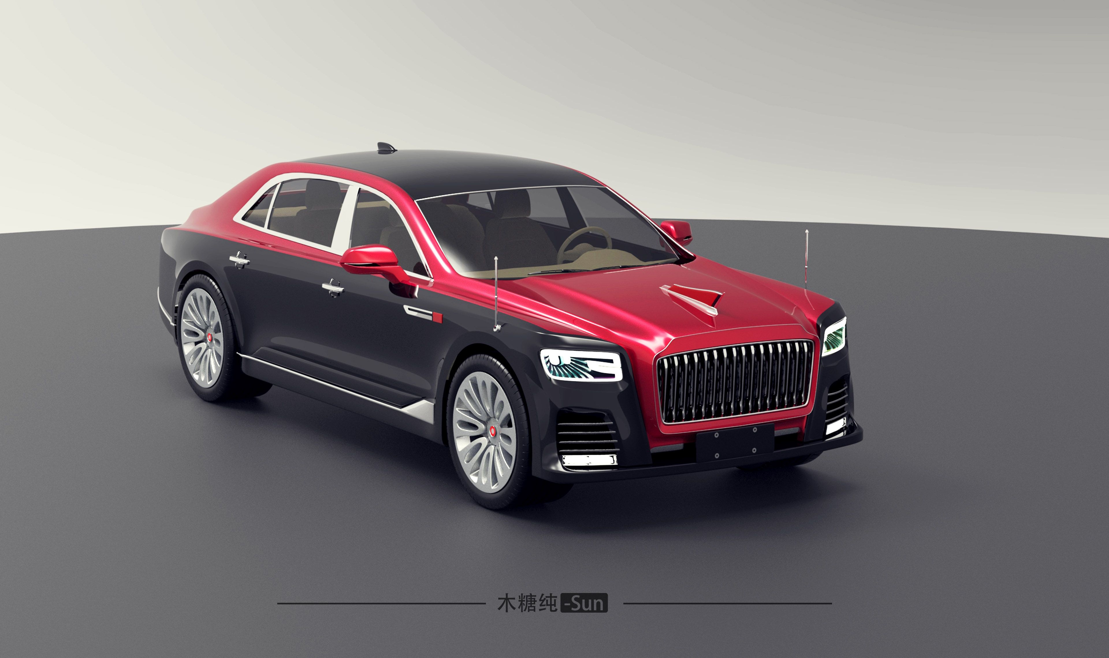 Automobile design，vehicle，Red Banner ，Domestic car，