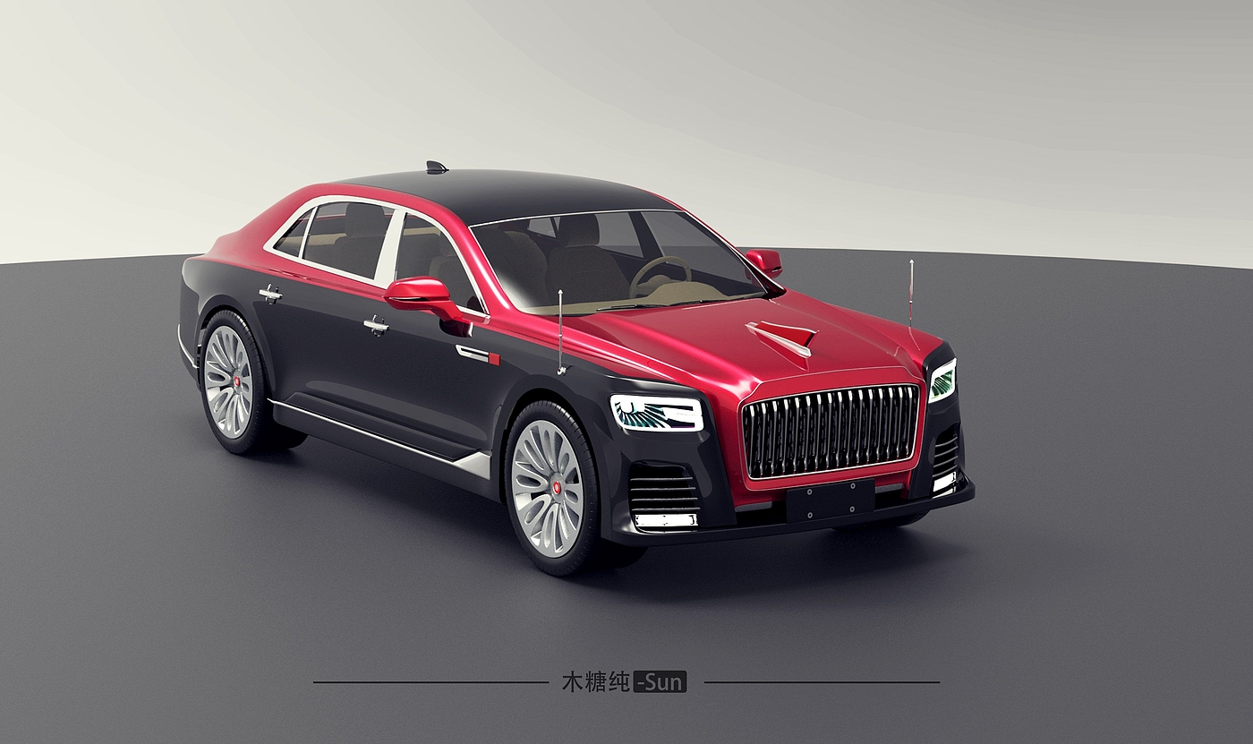 Automobile design，vehicle，Red Banner ，Domestic car，