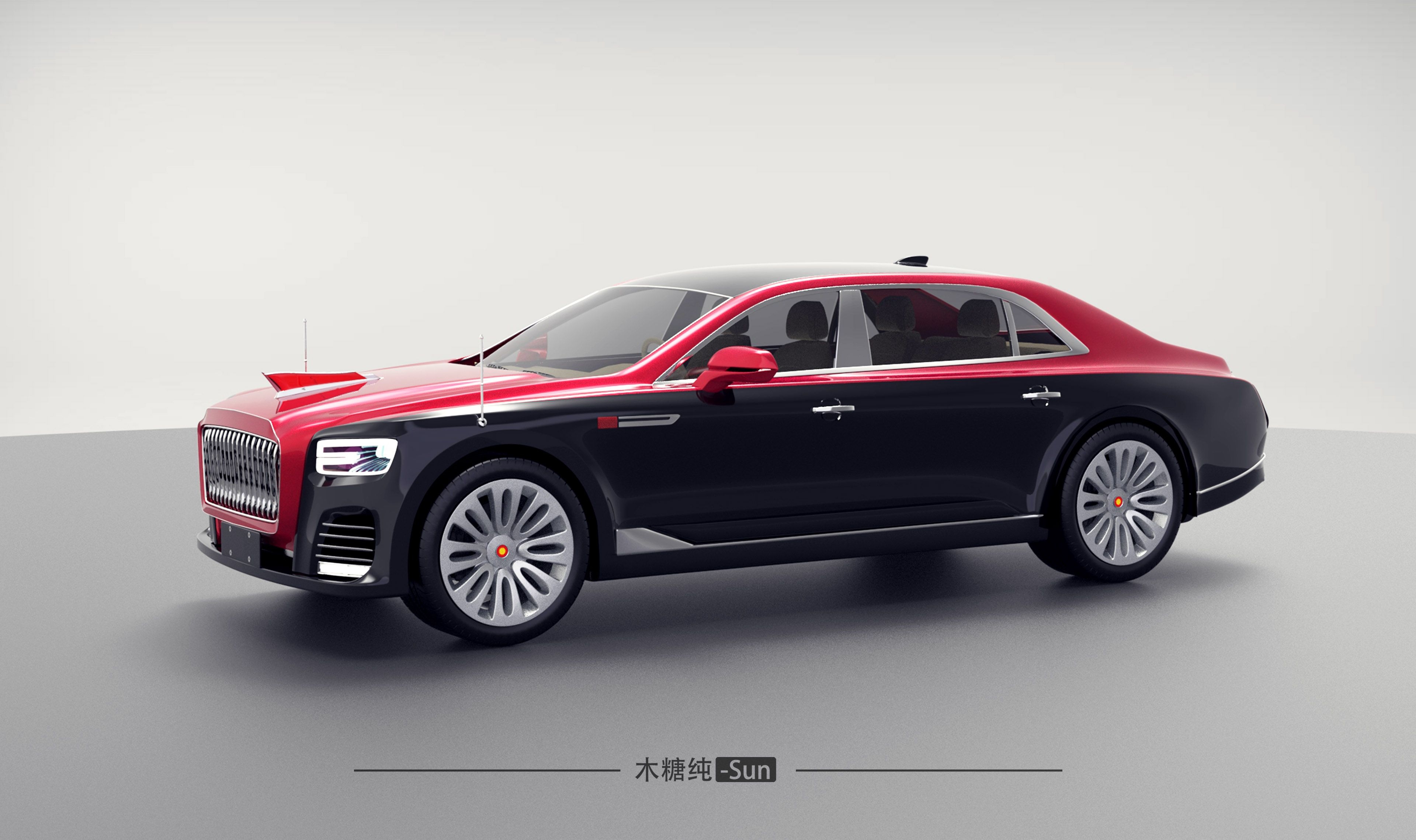 Automobile design，vehicle，Red Banner ，Domestic car，