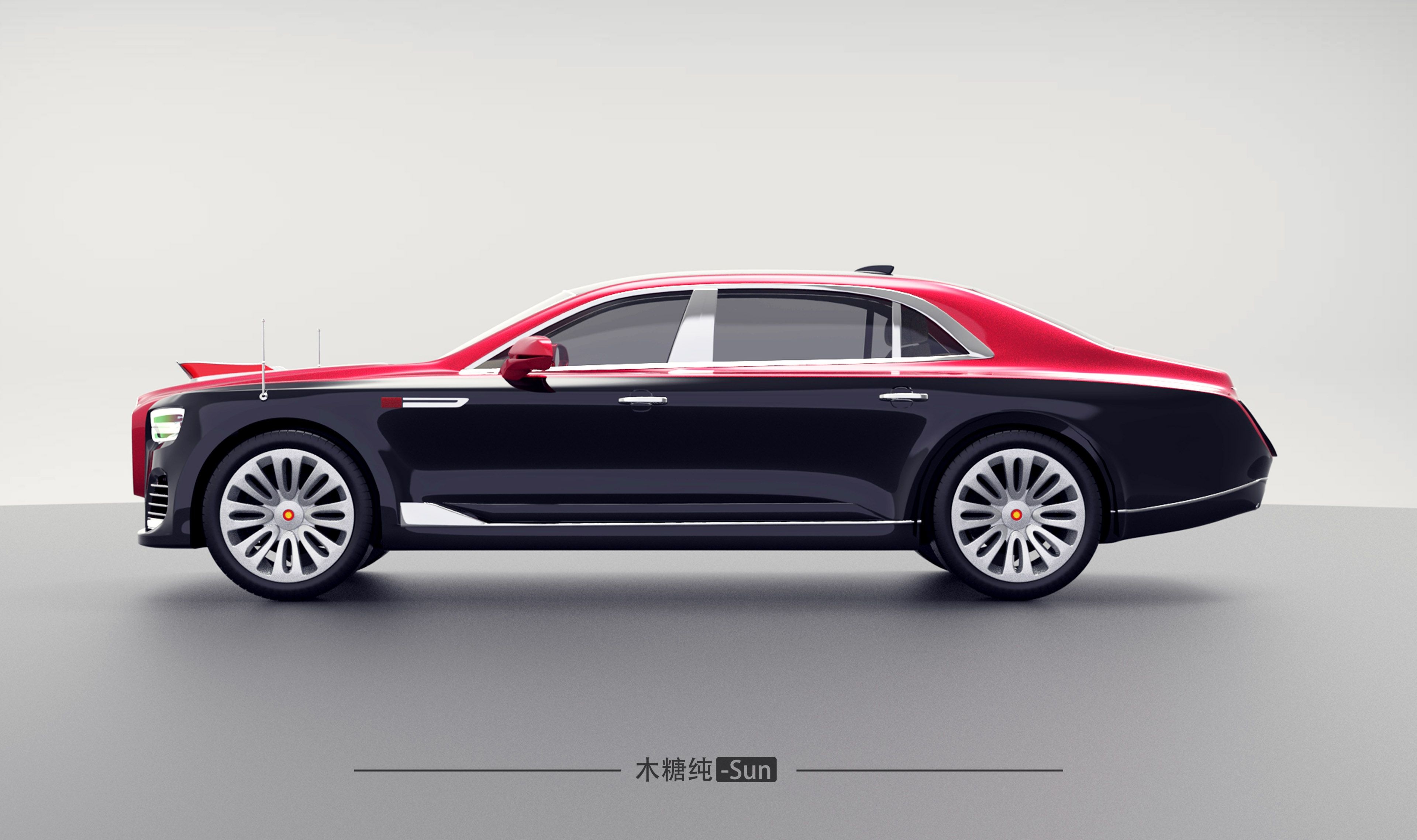 Automobile design，vehicle，Red Banner ，Domestic car，