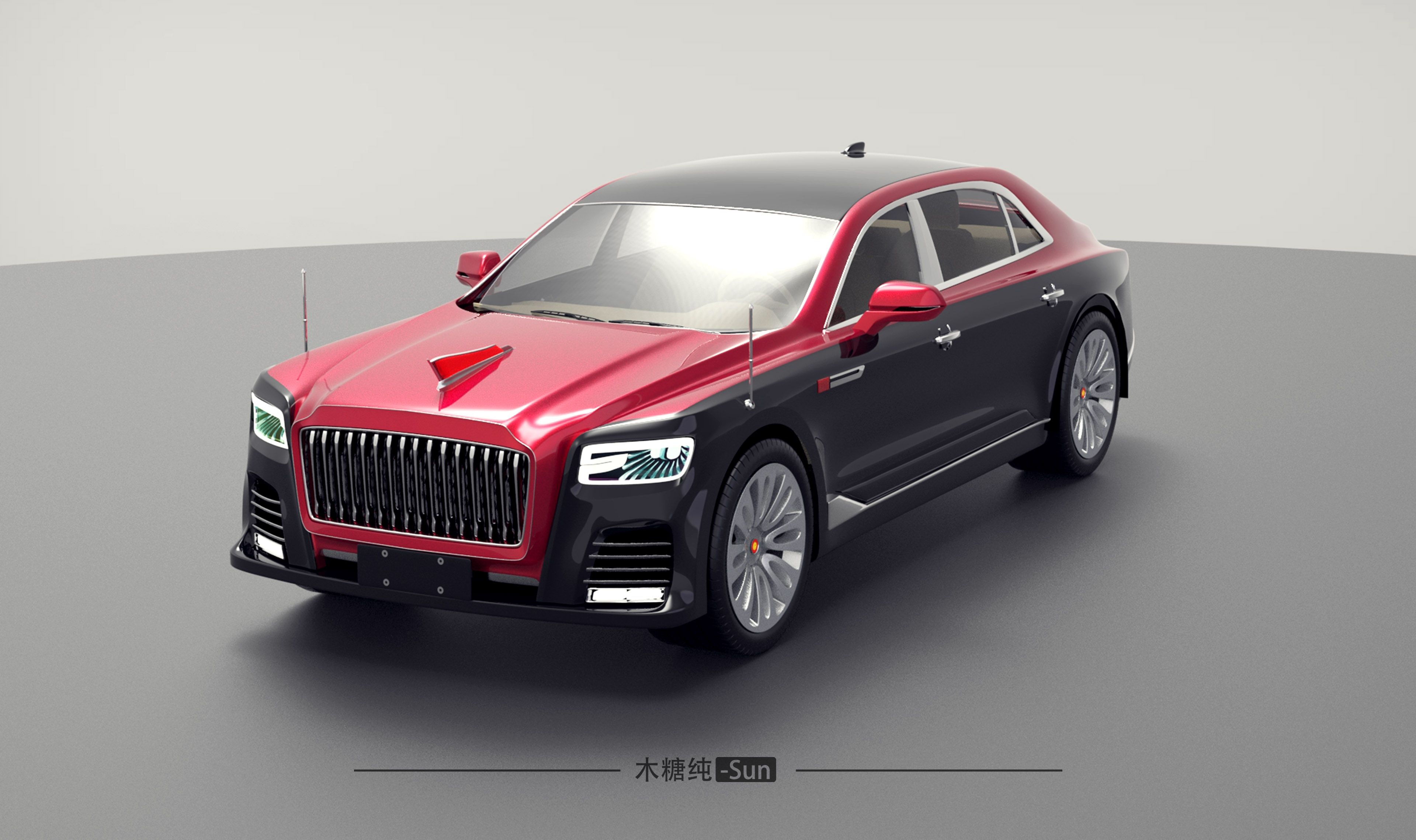 Automobile design，vehicle，Red Banner ，Domestic car，