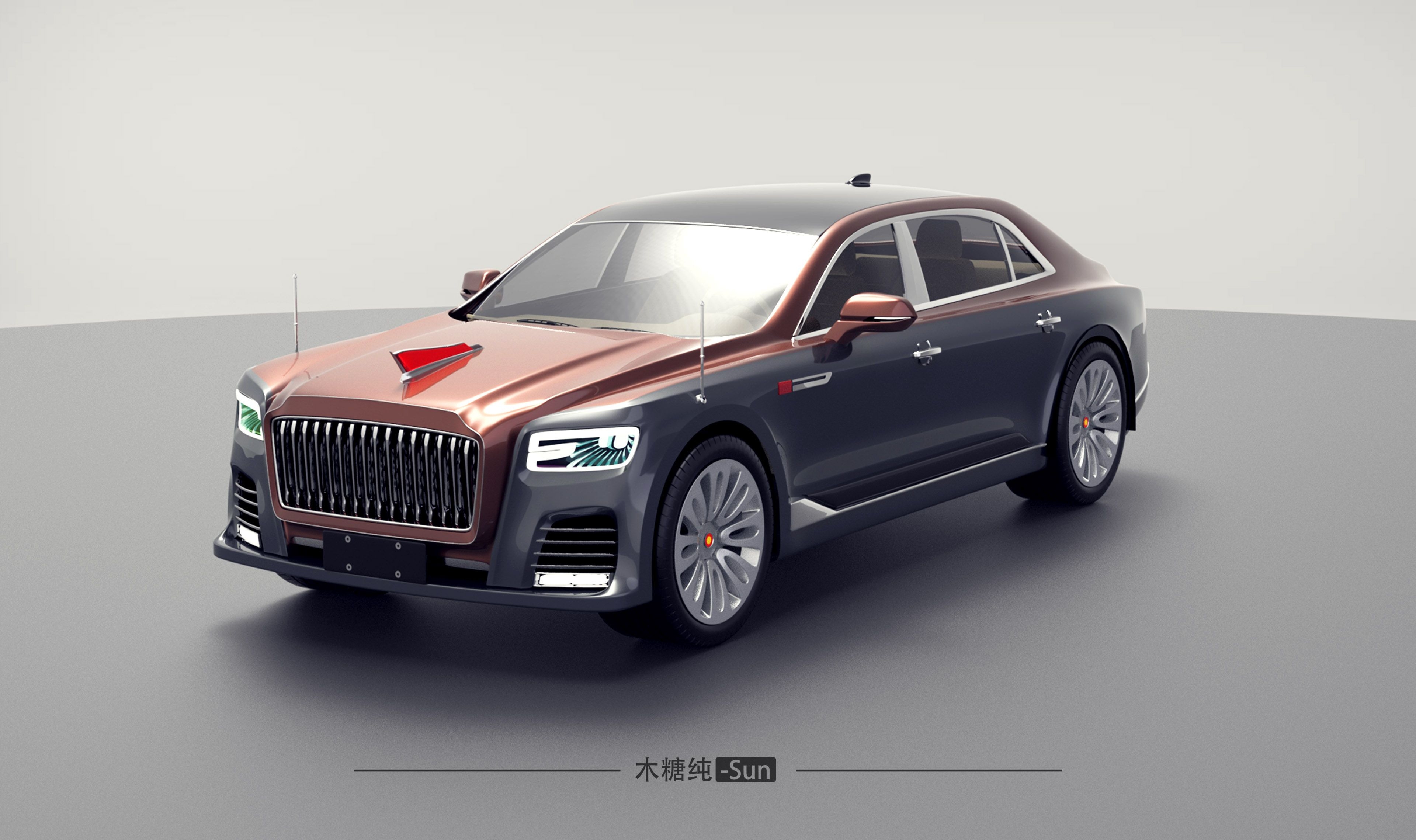 Automobile design，vehicle，Red Banner ，Domestic car，