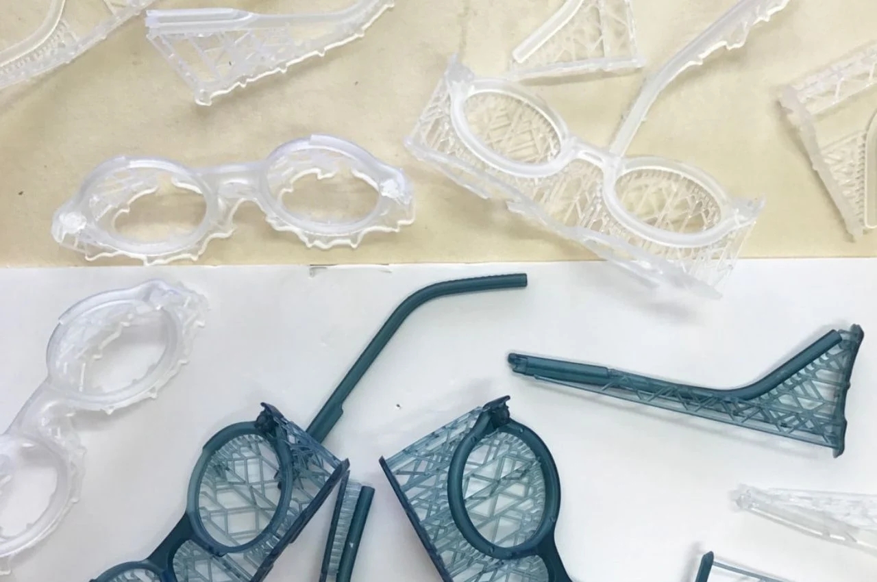 glasses，3D printing，Elastic hinge，