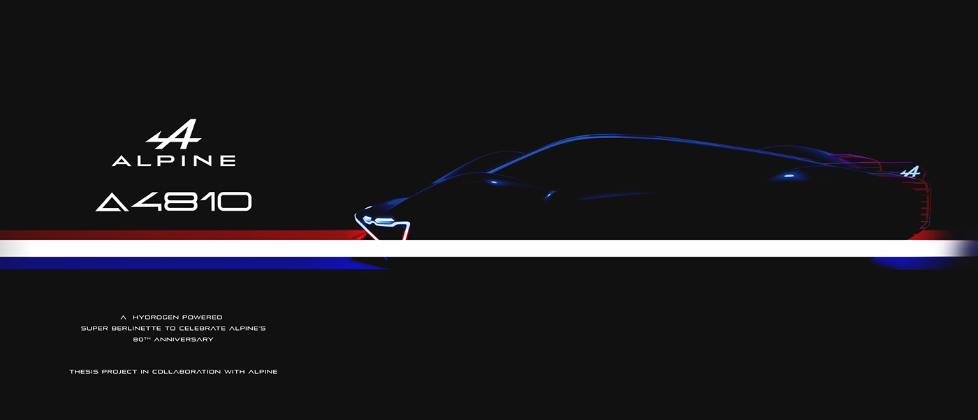 Sports car，Alpine，Hand drawn，Automobile design，