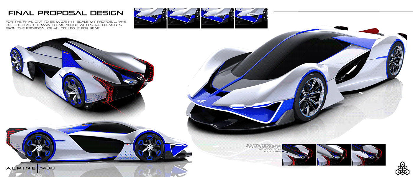 Sports car，Alpine，Hand drawn，Automobile design，