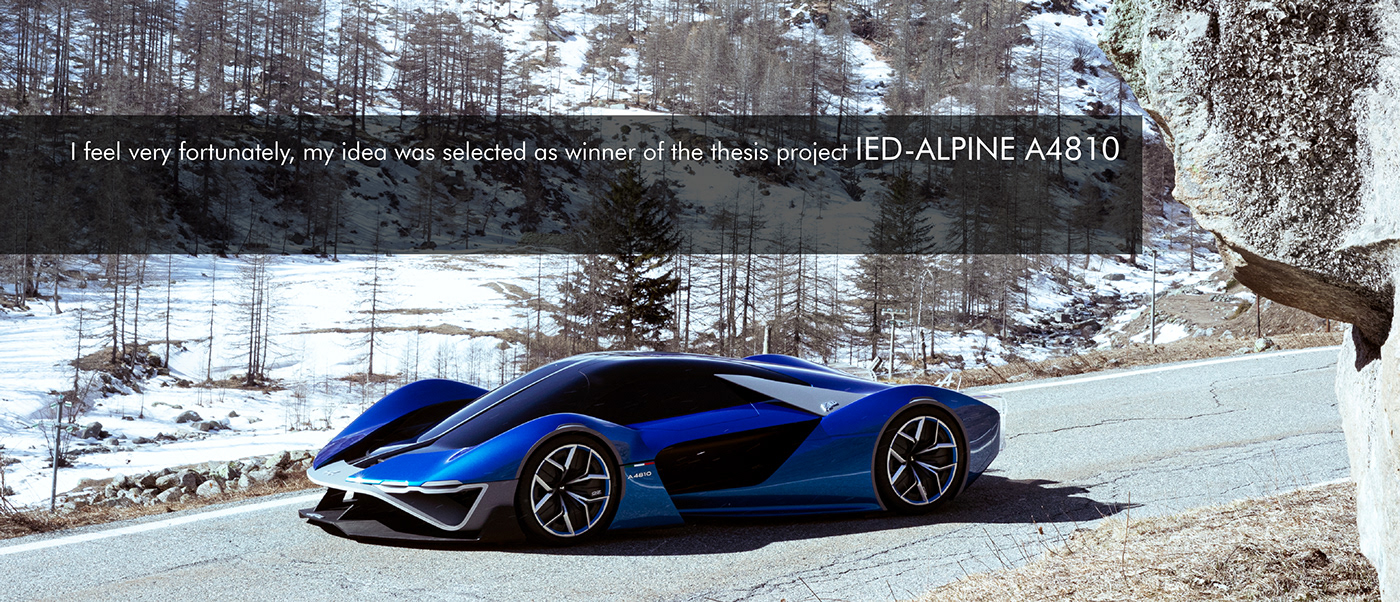 Sports car，Alpine，Hand drawn，Automobile design，