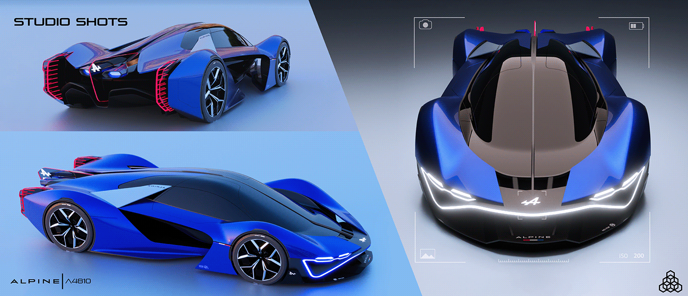 Sports car，Alpine，Hand drawn，Automobile design，